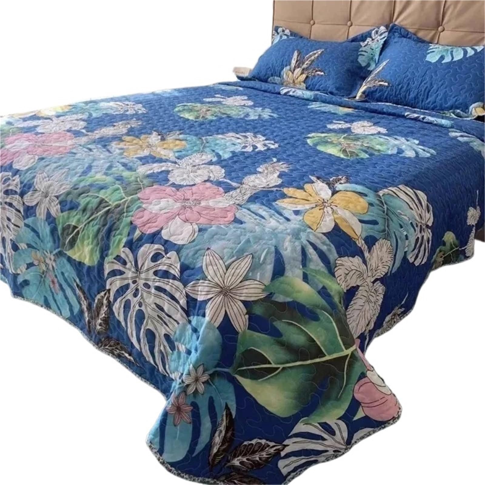 DAJGRHE Bedspread 1PC Washed Cotton Bed Cover Summer Quilt Twin Queen Coverlet Blanket No Pillowcase(Color 04,220x240cm)