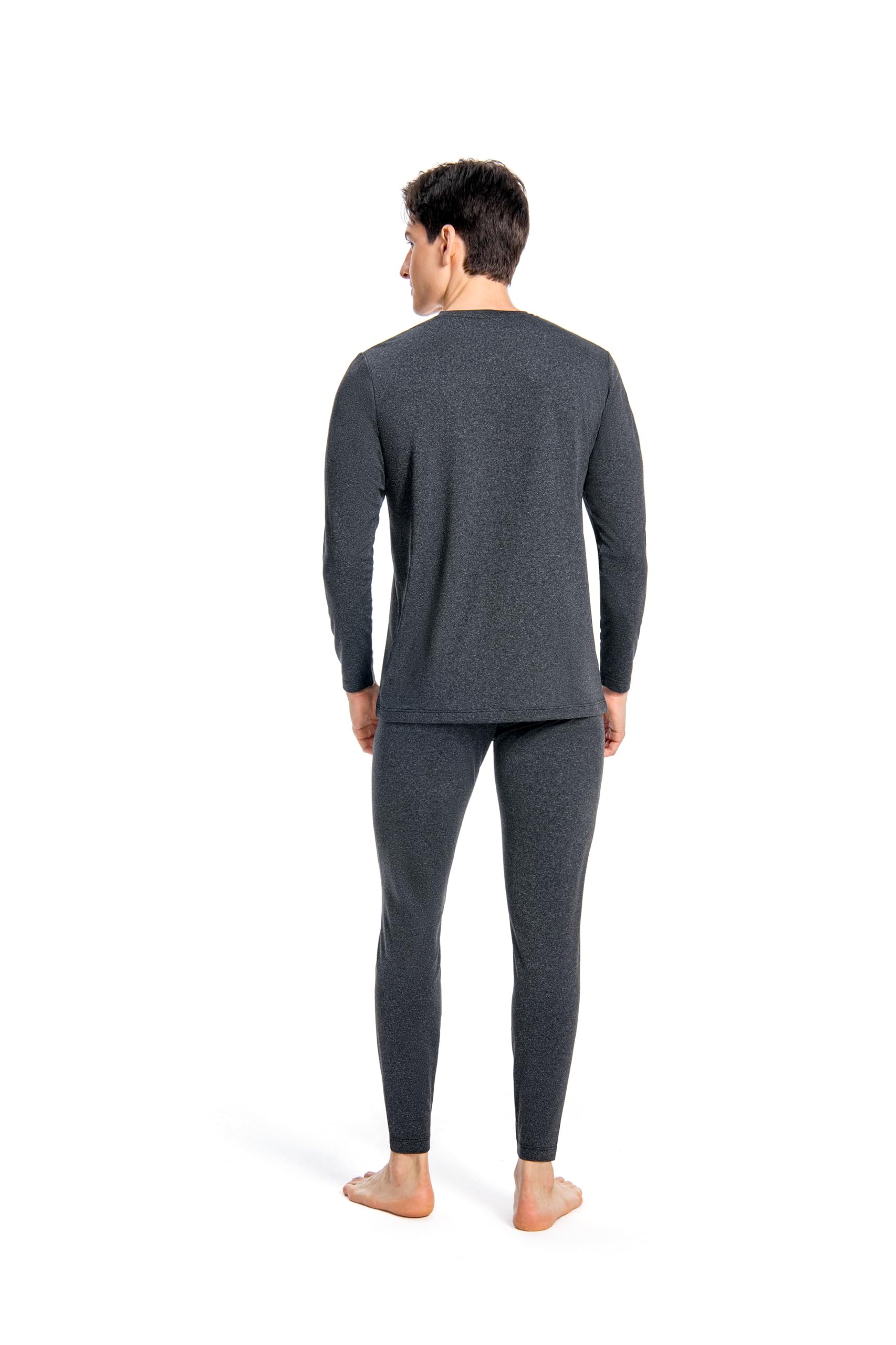Nutria Set di Biancheria Intima Termica da Uomo Completo Intimo Termico in Pile Interno Funzionale, Maglietta e Pantaloni Termici Leggera Girocollo Manica Lunga Sci Corsa Ciclismo Palestra U07