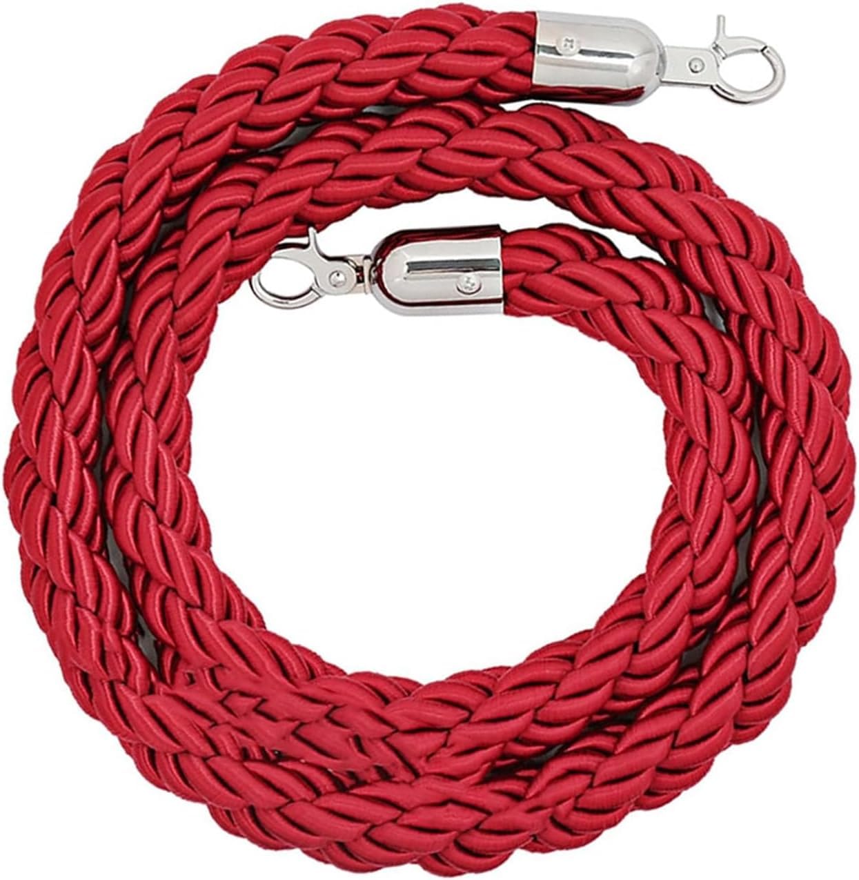 Corde de contrôle de file d'attente noire 1m avec crochet argenté pour gestion de foule