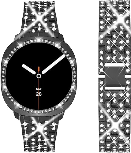 Miniatura 7 de SUPOIX Correa con funda solo compatible con Samsung Galaxy Watch 6 de 1.575 pulgadas, 1.732 pulgadas, 0.775 pulgadas, correa de repuesto brillante