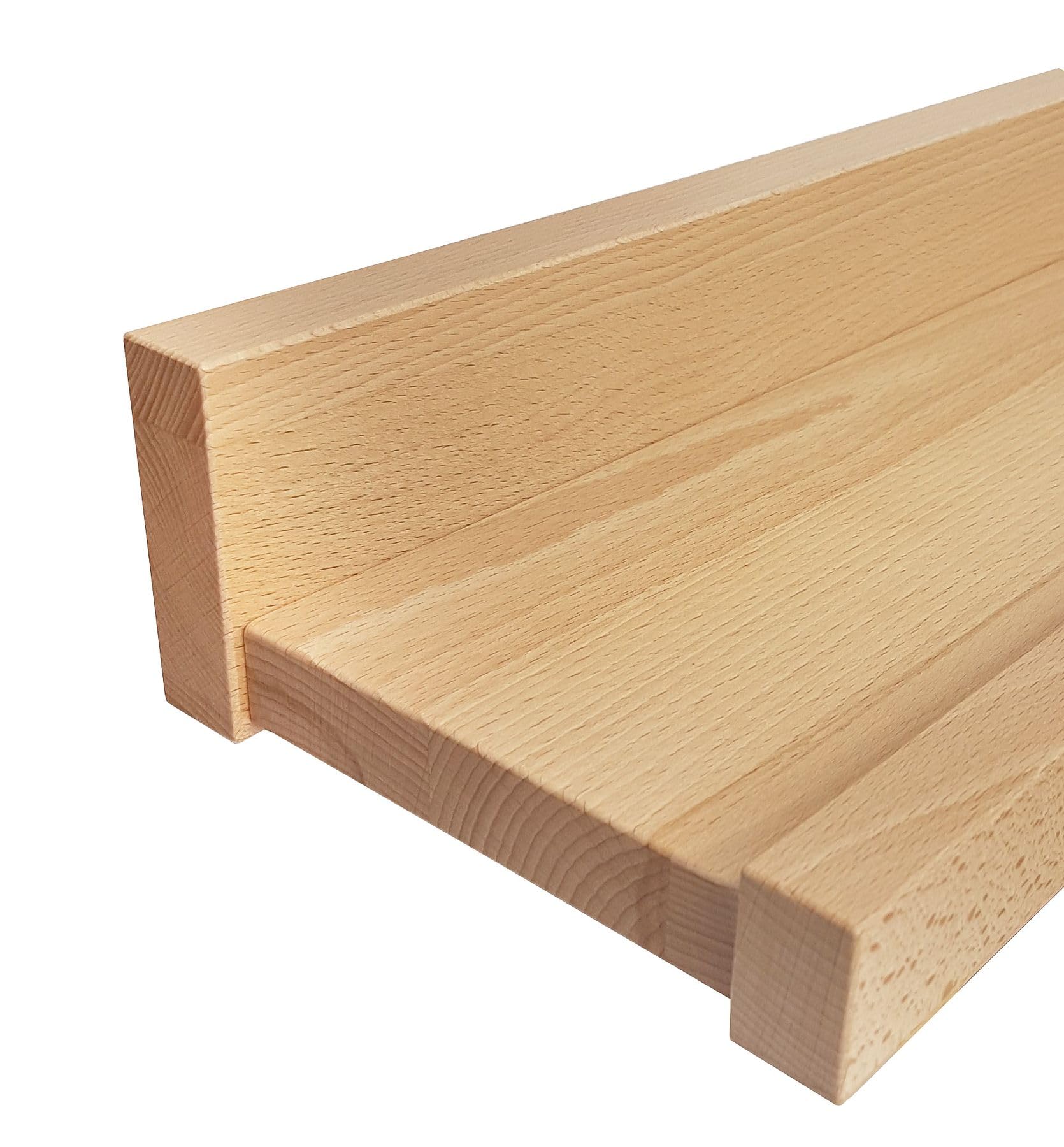 Erst-Holz Wandregal Buche Holzablage Fotoleiste Größenwahl50 cm