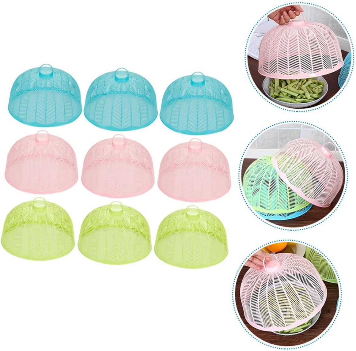SOLUSTRE 9pcs Mesh Food Covers for Outdoors Round Kitchen Dish Cover Insect Vegetable Breathable Serving Dishes Lids