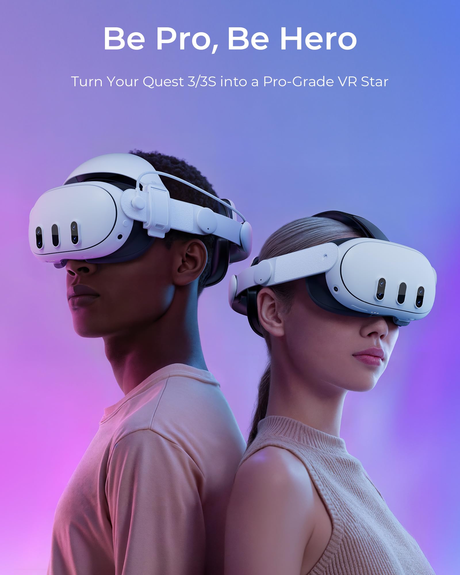 Aubika Híbrido Correa para Meta Quest 3/3S con Función 2 en 1 (Halo & Elite), Accesorio de Realidad Virtual con Banco de Energía Magnético Intercambiable en Caliente de 10000 mAh y Carga Rápida de
