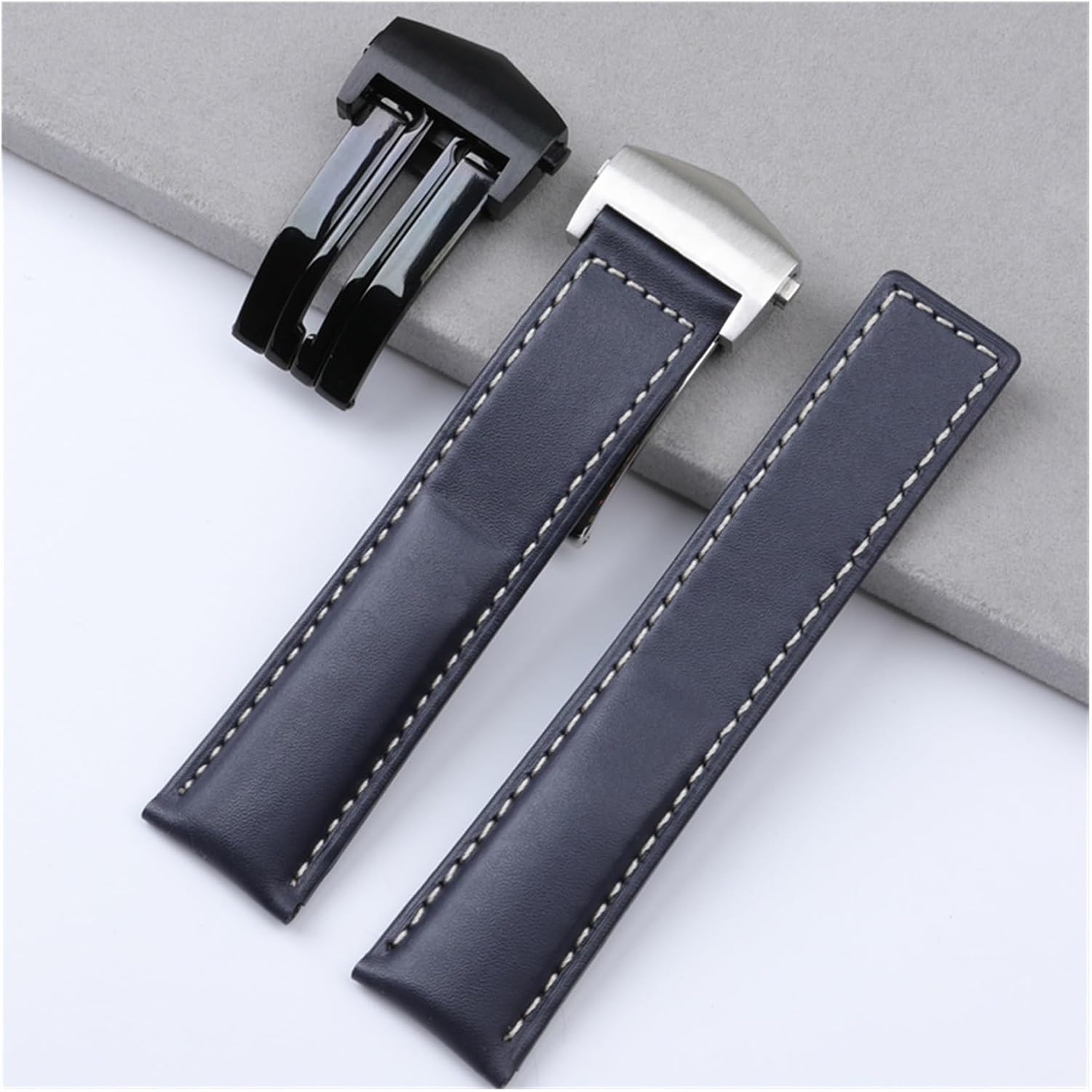 SDFFGHJ 22mm Watch Accessories Compatible with HEUER Strap Monaco Carrera Wrist Band Frosted Calfskin Quality Leather Watchband Bracelet