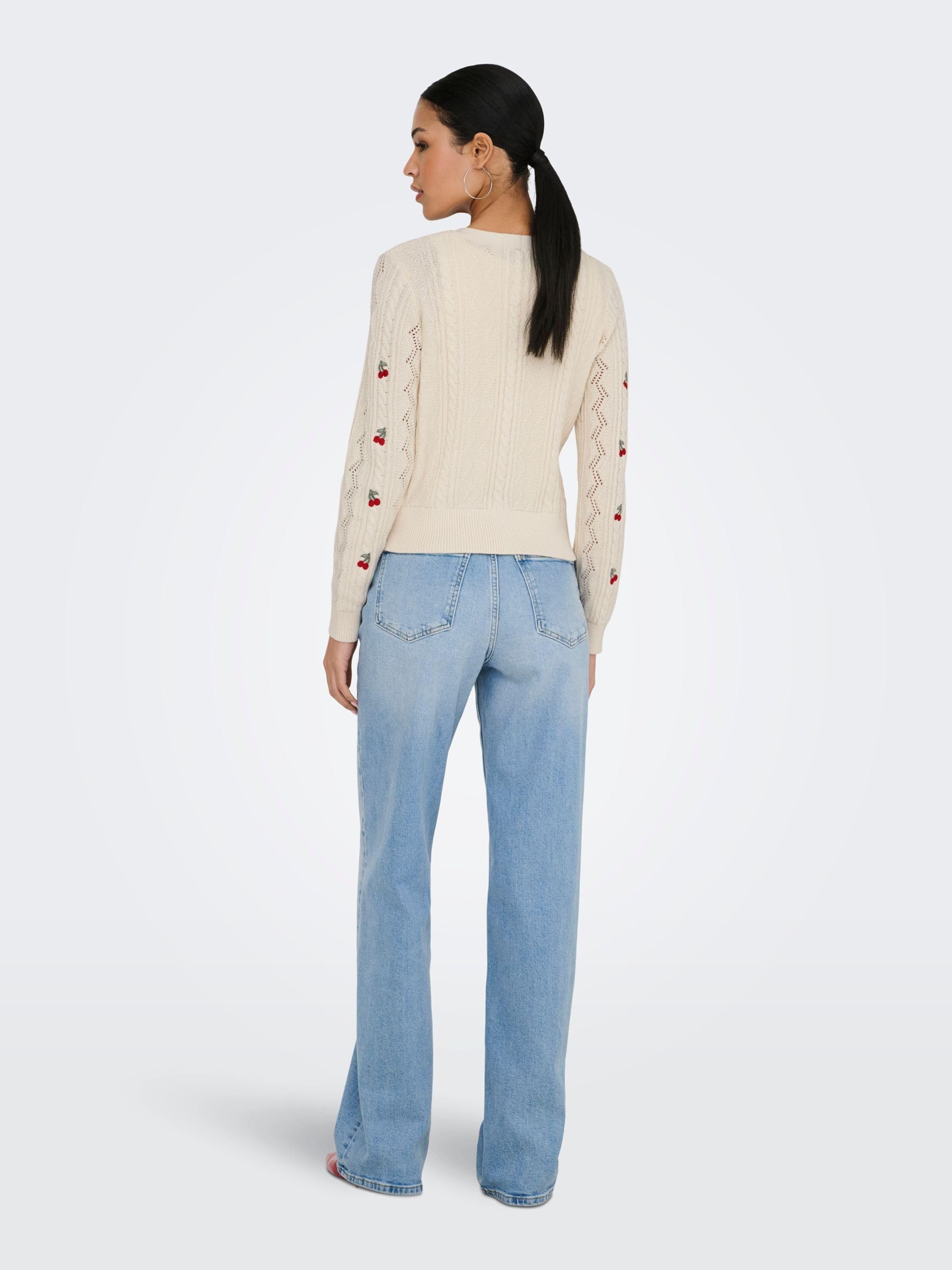 ONLY Neck Onlbirtie Ls EMB Cardigan col en V CC KNT Femme