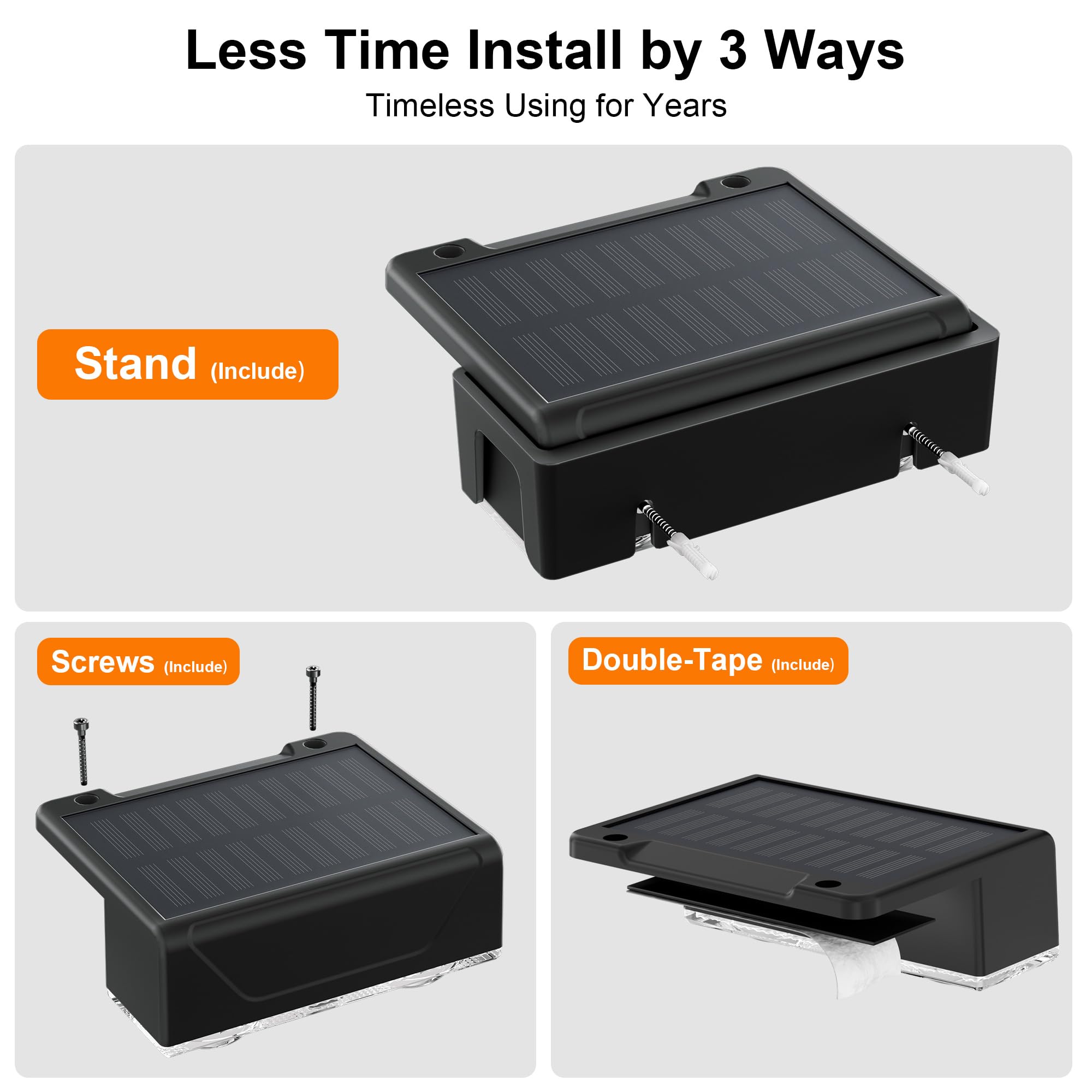ELLASAY Aplique Solar Pared Exterior: 8 Modos de Iluminación Con RGB Solar Powered Lámparas - Impermeable IP65 - Luces Decoración de Jardín Patio Porche Valla Terraza (Lente-8 Pack)