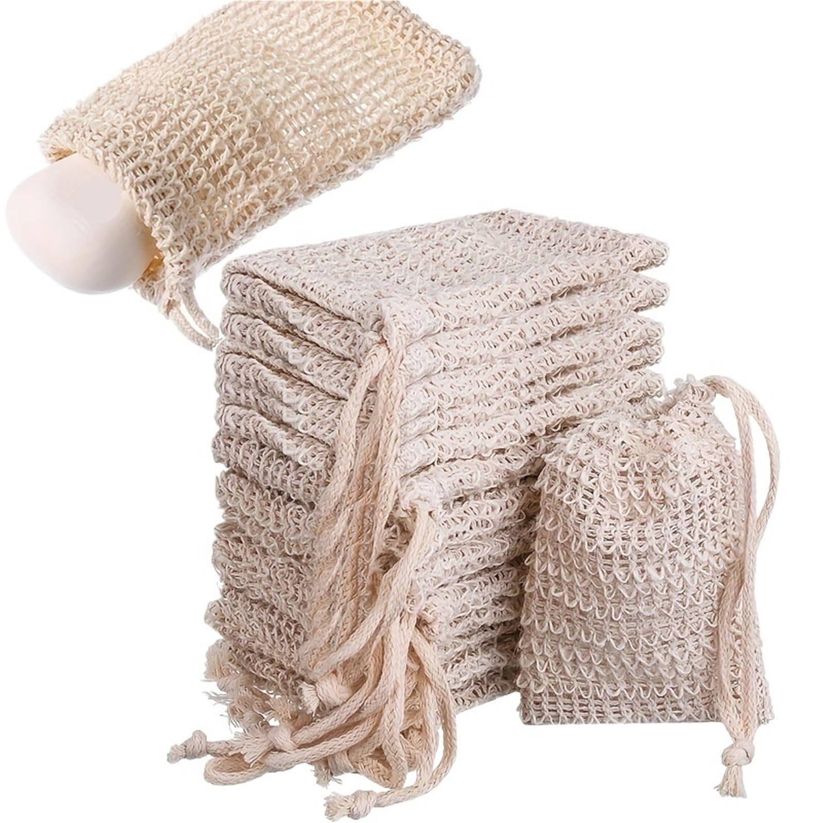 Zhsoao One Color 50Pcs Soap Saver Pouch, Bag With Drawstring For Bath & Shower