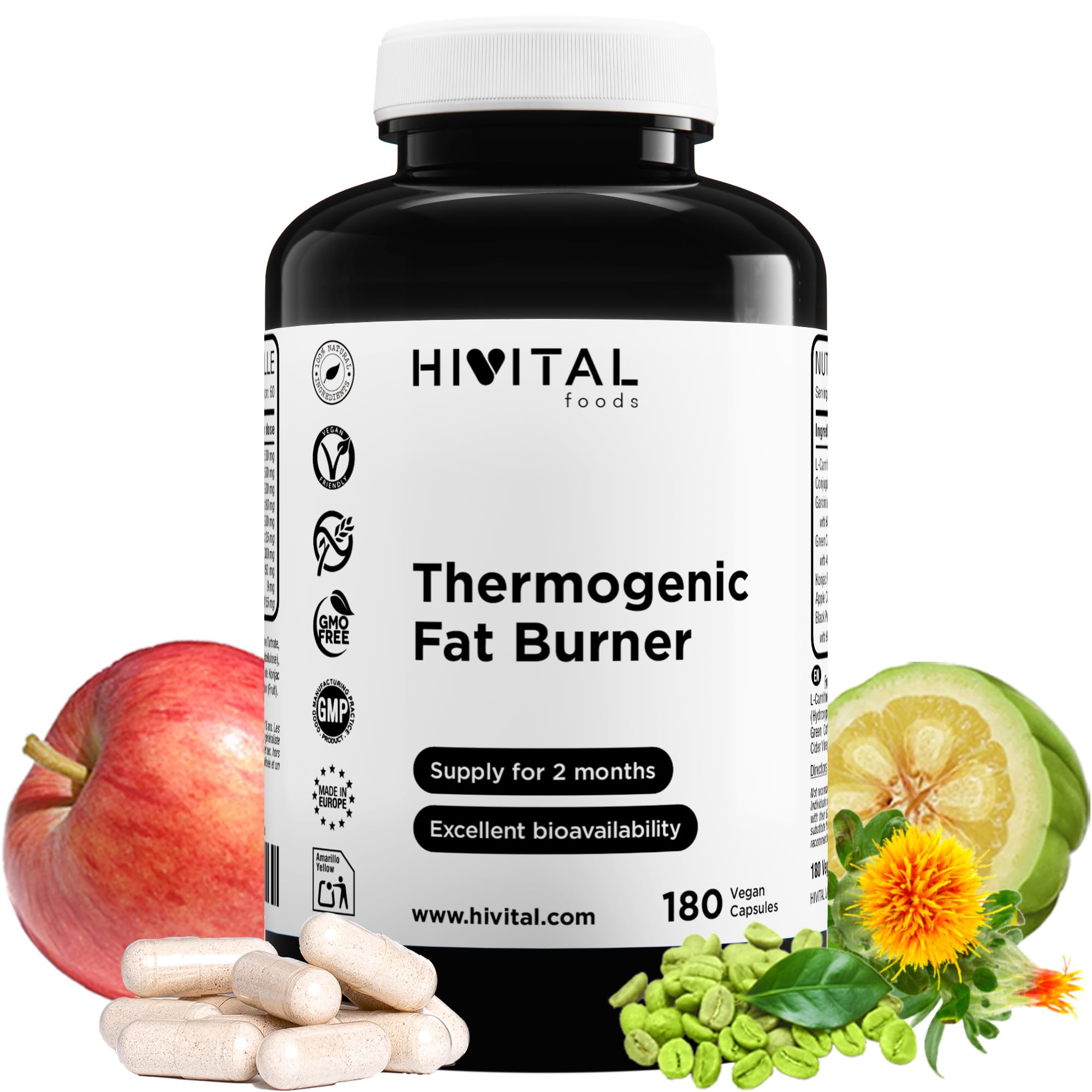 Termogenico Bruciagrassi. 180 capsule vegane per 2 mesi di trattamento. A base d