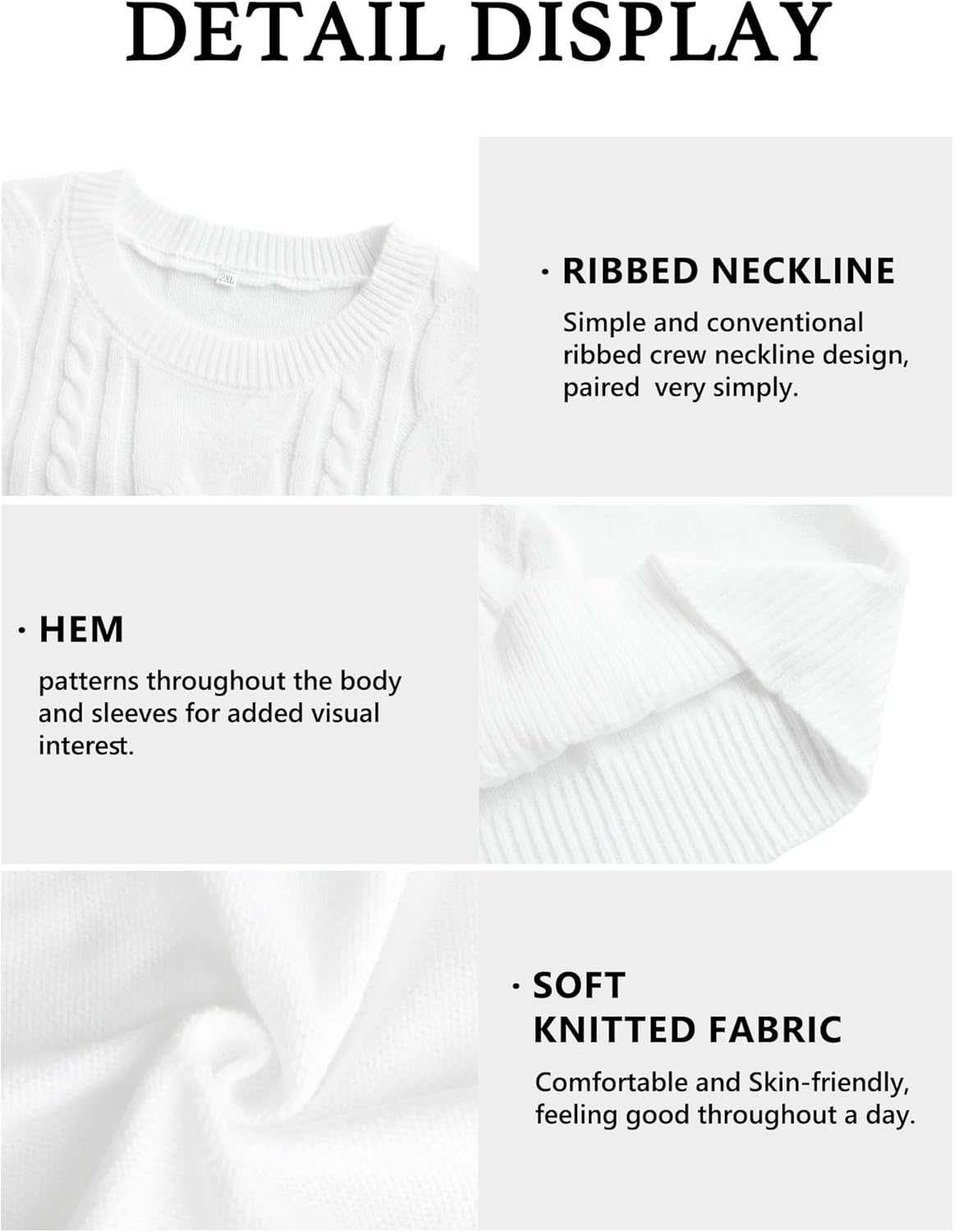 Jouica Women's Fall Fashion 2025 Cable Knit Crewneck Sweater Long Sleeve Cozy Winter Pullover Sweater - Image 3