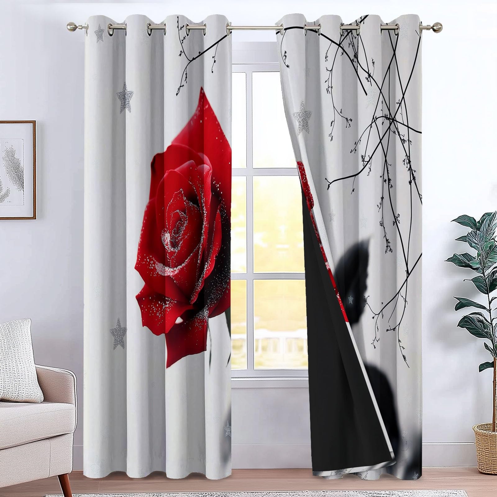 Rideaux opaques thermiques rose crème pour isoler le salon du froid