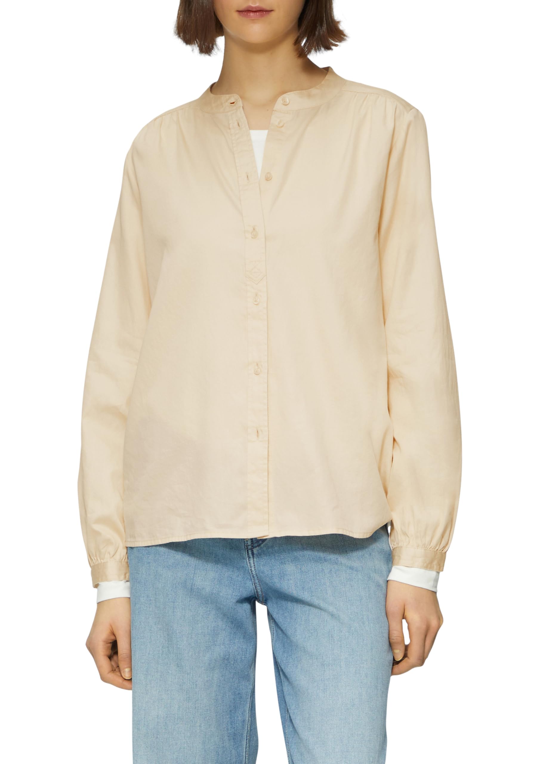 s.Oliver Women's 2161031 Long Sleeve Blouse, Beige, 18