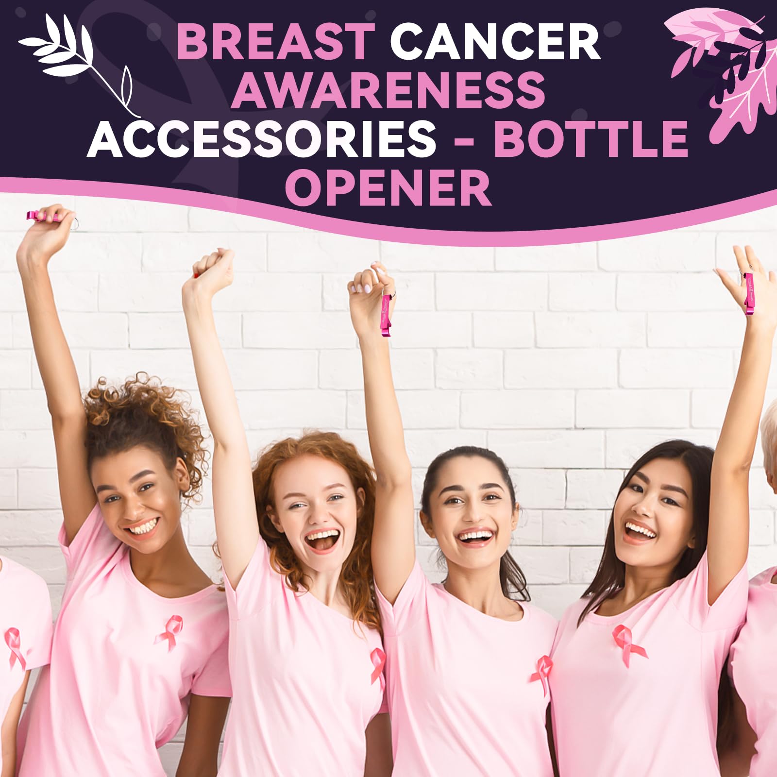 Pink Ribbon Bottle Opener - 50 Pack -7 Pink Ribbon Bottle Opener - 50 Pack -7