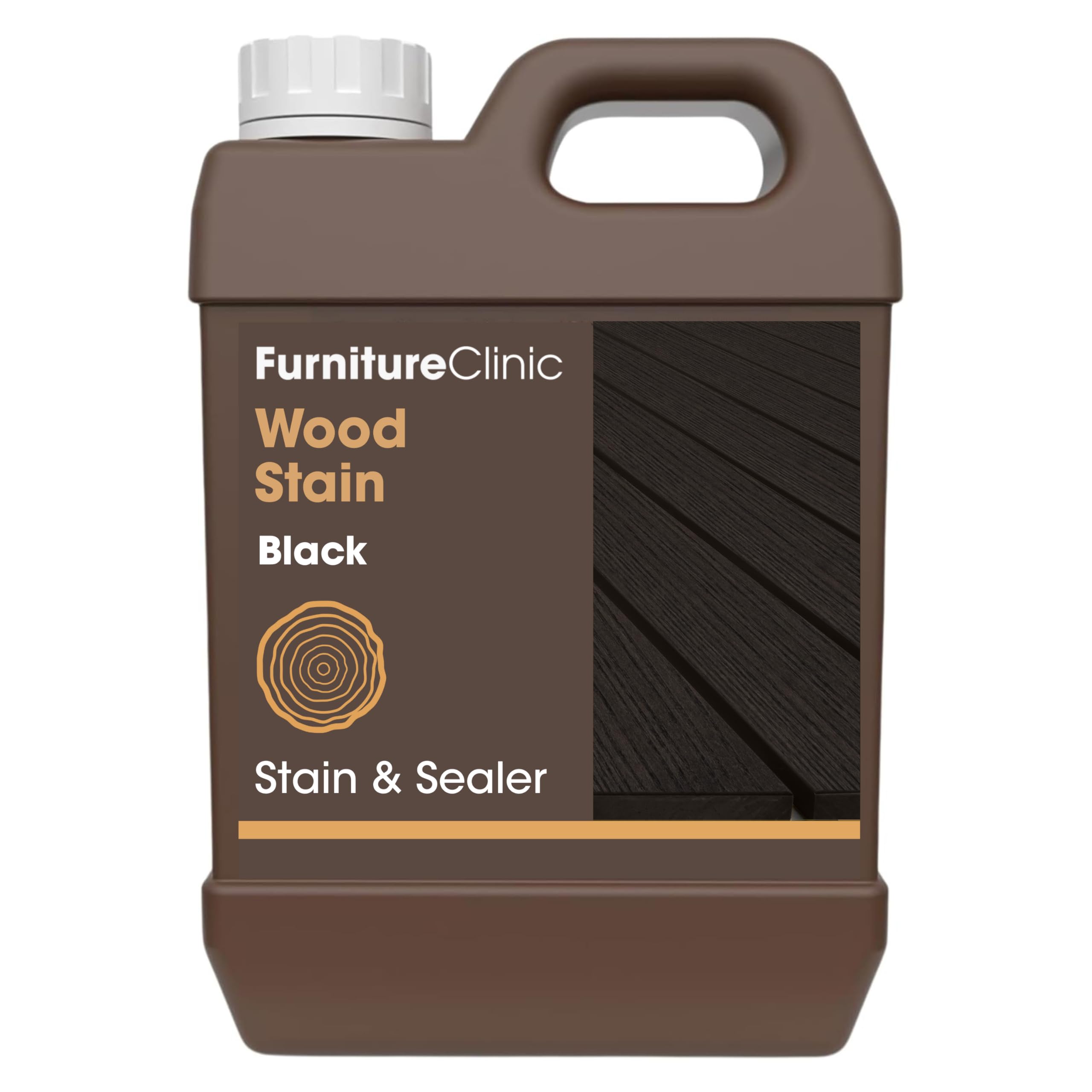 Furniture Clinic Wood Stain | Water Based | Fast Drying, Low Odor, & Non-Toxic | Multiple Finishes | for Indoor & Outdoor Furniture and More | Black (8.5oz / 250ml)