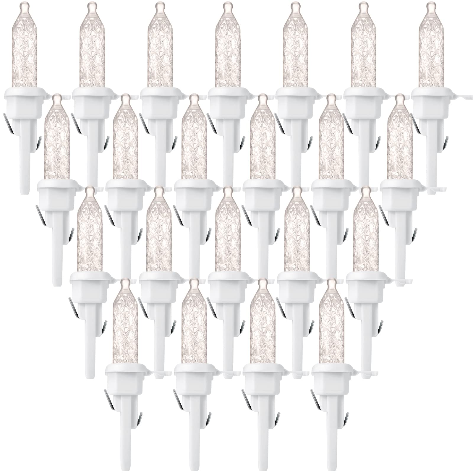 Photo 1 of 180 Pack Christmas Replacement Mini Bulbs 3 V LED String Lights Outdoor Indoor Wide Angle Bulbs for Christmas Tree Garden Home (White Base with Warm White Bulb)