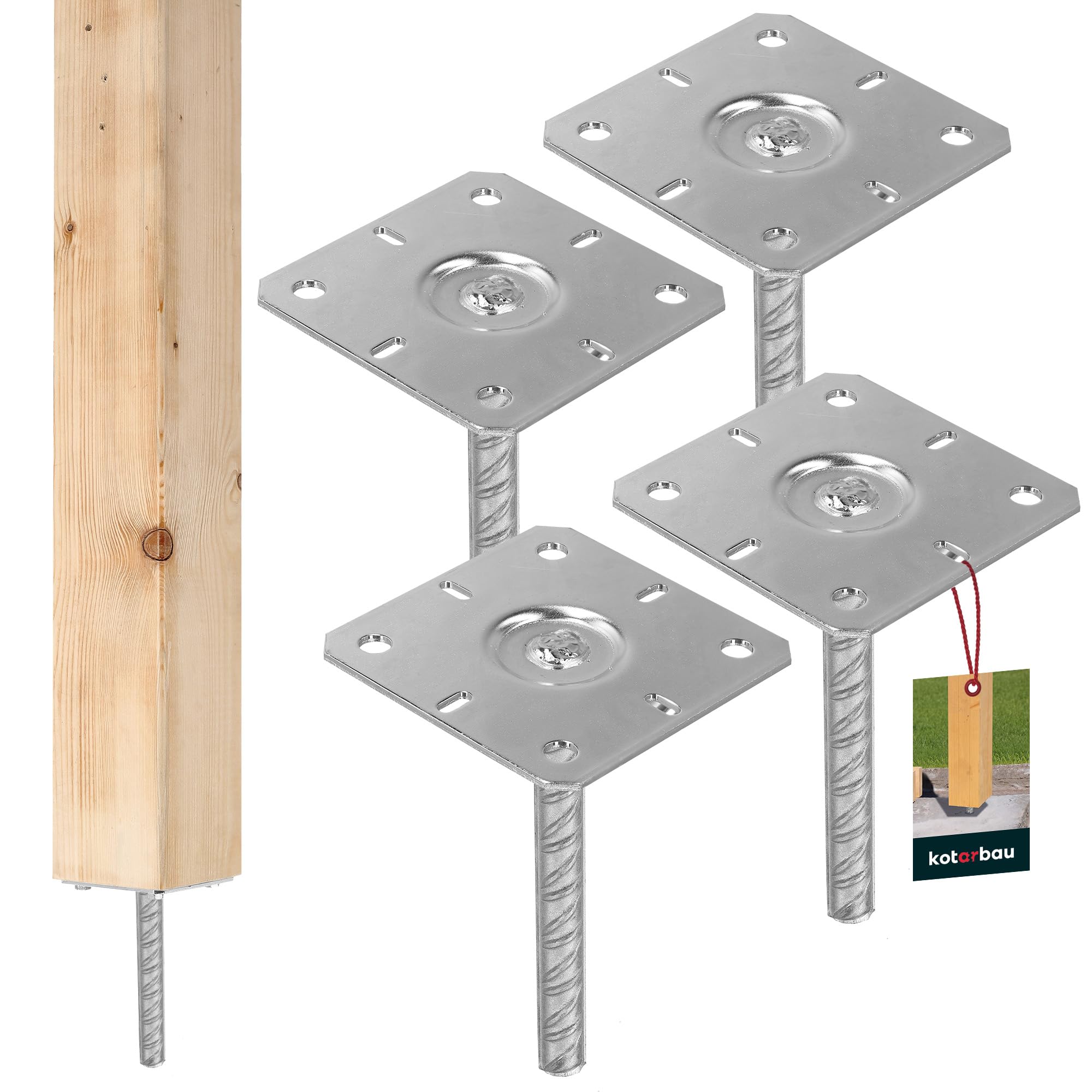 Soporte Para Valla De Madera Con Tornillo D1.5 Acero Zinc Blanco AFBAT