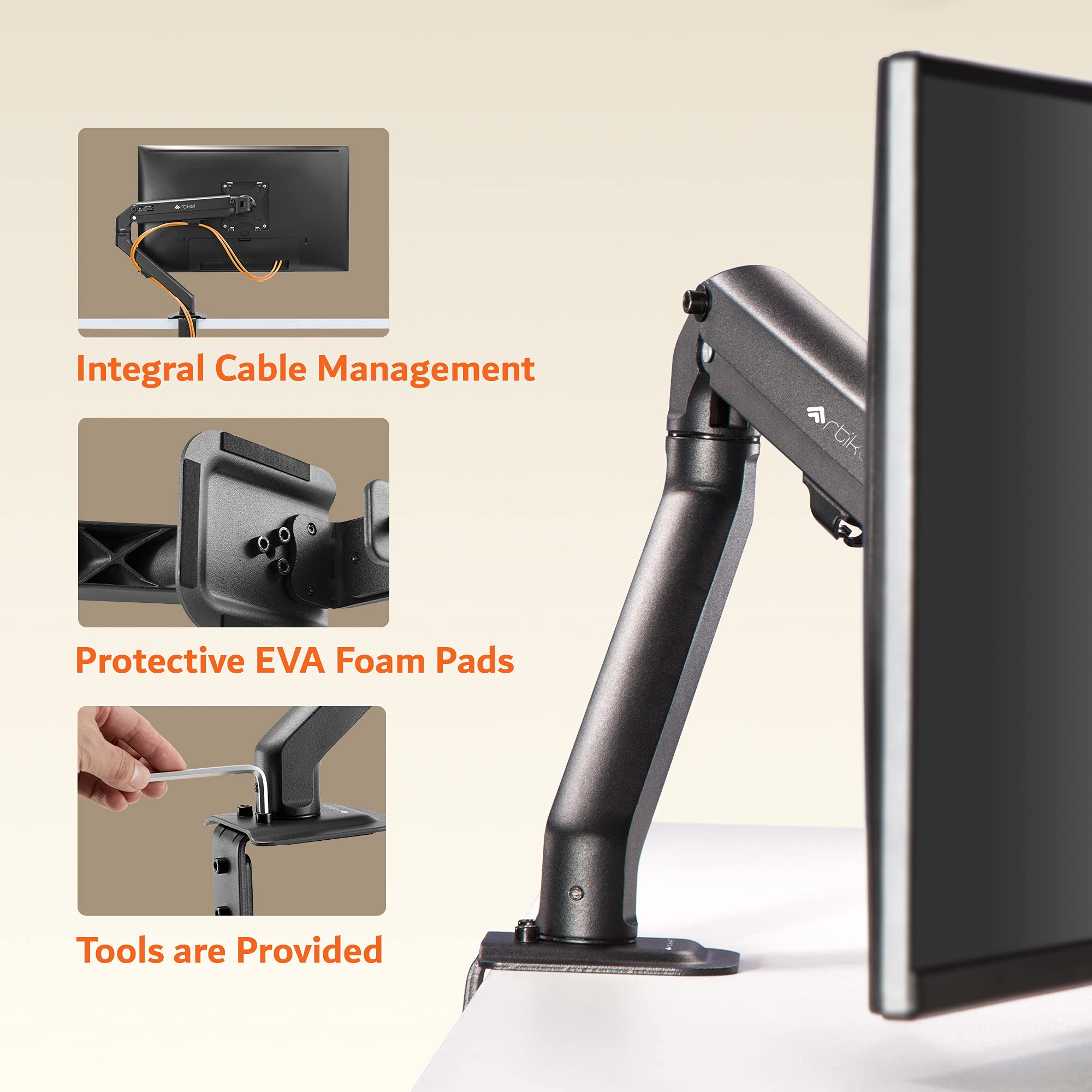 Artikel Monitor Desk Mount Adjustable Spring Assisted Monitor Arm