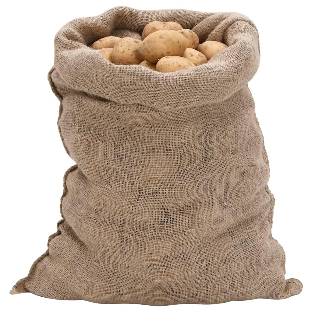 5 sacchi di iuta, 60 x 105 cm, in materiale resistente, per giardino, stoccaggio e decorazione