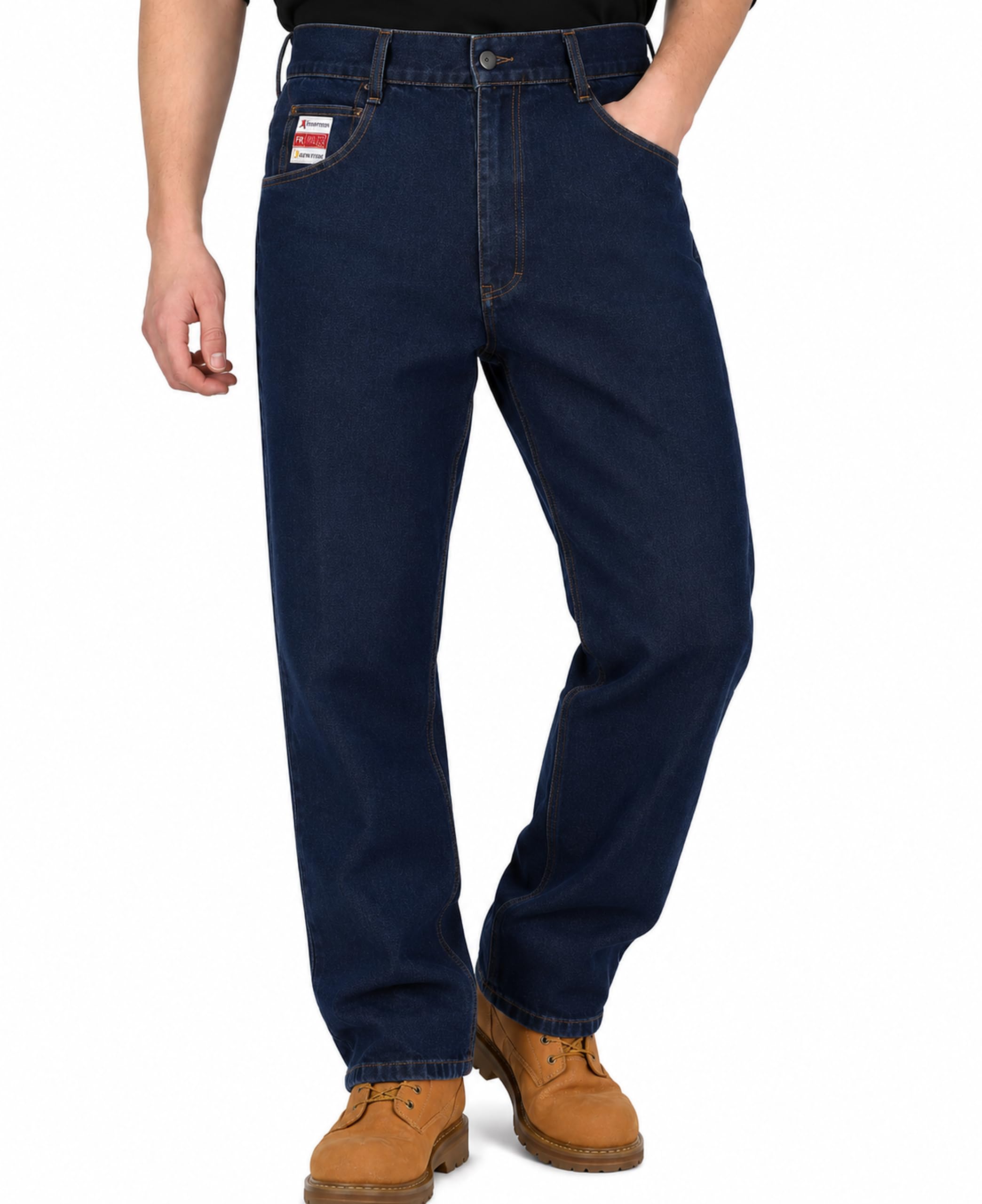 BLAZEWICK FR Jeans for Men –13oz 100% FR Cotton, NFPA2112/NFPA70E Certified, ATPV 16 Cal/cm², Durable Cargo Pants CAT2