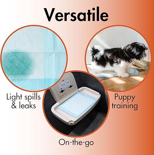 Miniatura 6 de Caring Almohadillas desechables de 23 x 36 pulgadas, almohadillas de cama de absorción moderada, almohadillas para portabrocas para cachorros,