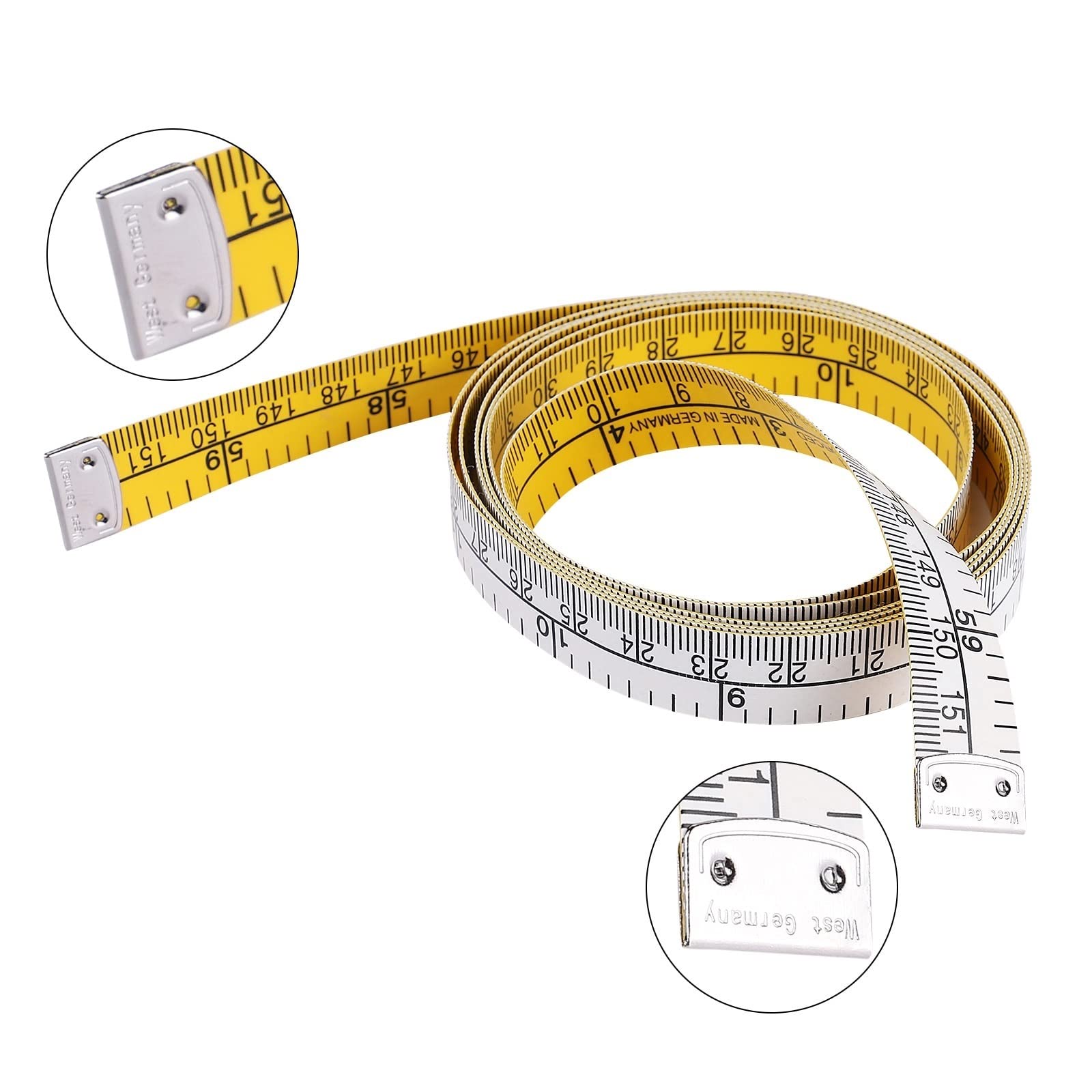 Maßbänder, Körpermaßband Nähen Schneider Maßband cm Meter Nähen Maßband Weiche zufällige Farbe (Color : Giallo)