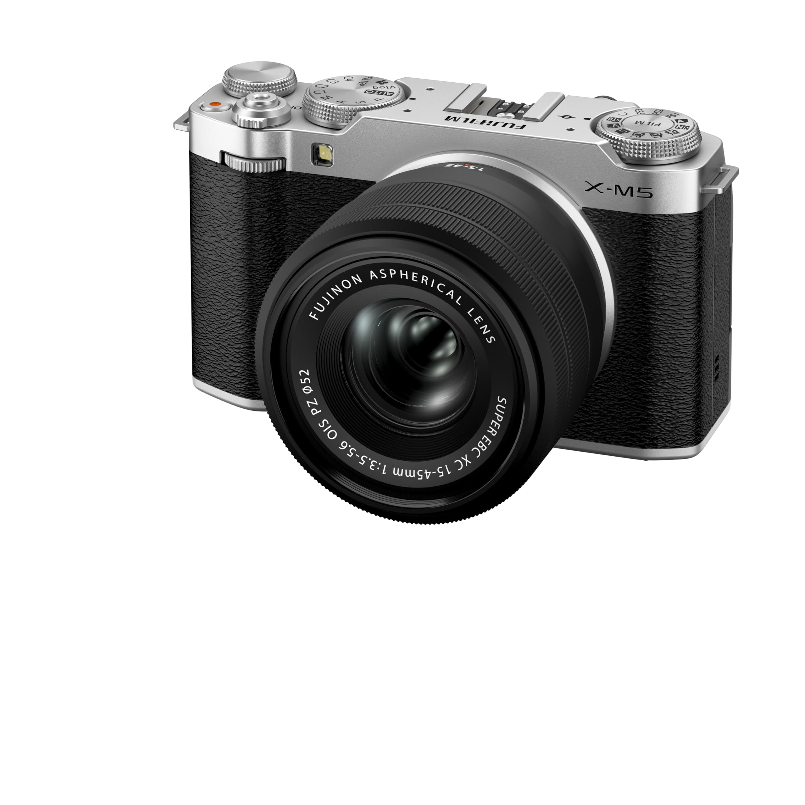 Fujifilm X-M5 26.1MP APS-C X-Trans CMOS 4 with 15-45 f/3.5-5.6 Lens|Retro Style mirrorless Compact Travel Camera|6.2k vlogging|High Speed Recording FHD 240fps|Advance AF for Street/Lifestyle - Silver
