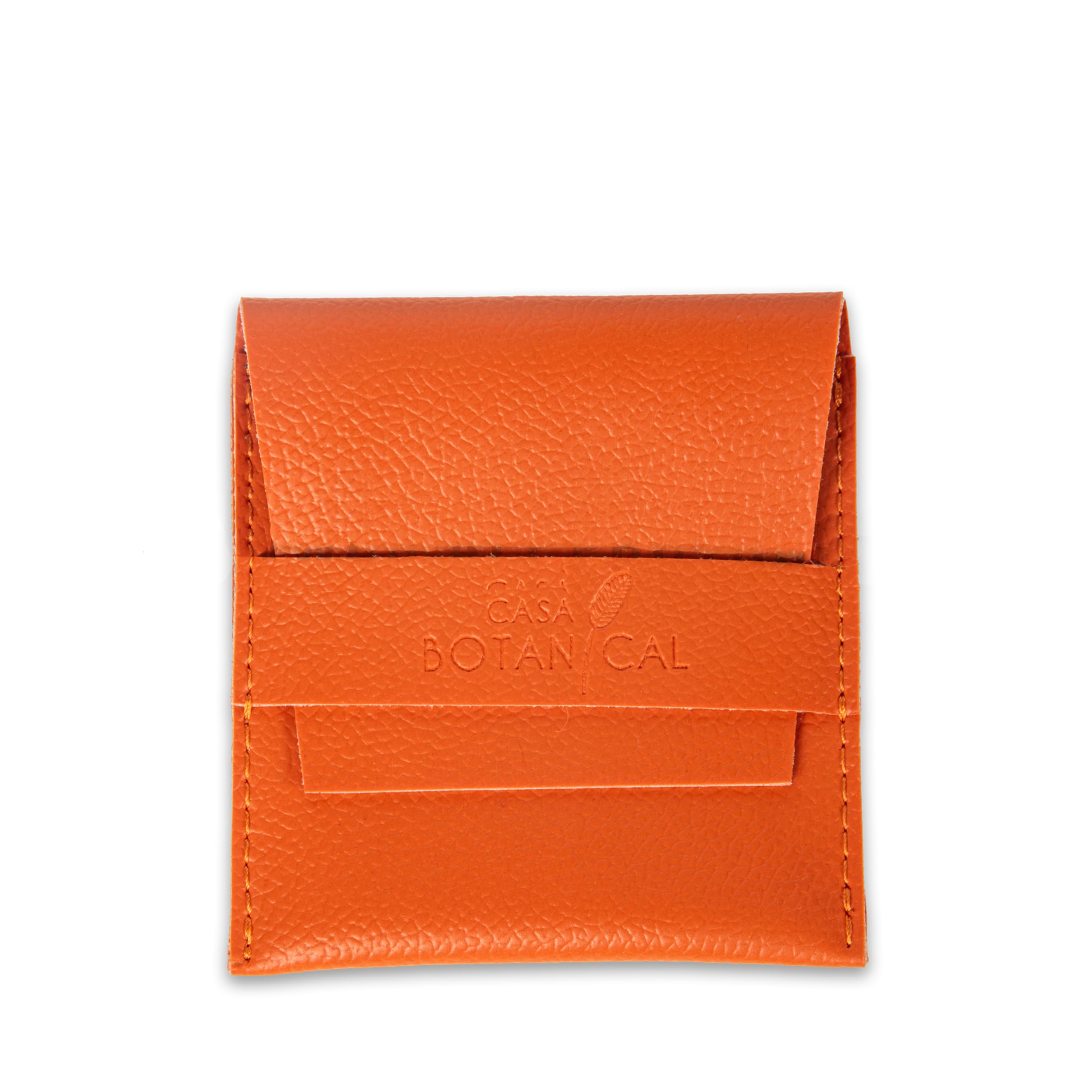 Casa Botanical Leather Pouch, Pocket Cosmetic Bag for Women, Waterproof Makeup Bags, Travel Organizer for Coin Purse, Lipstick, Headphones, Jewelry Accessories - Small Pouches Orange (Orange) 3