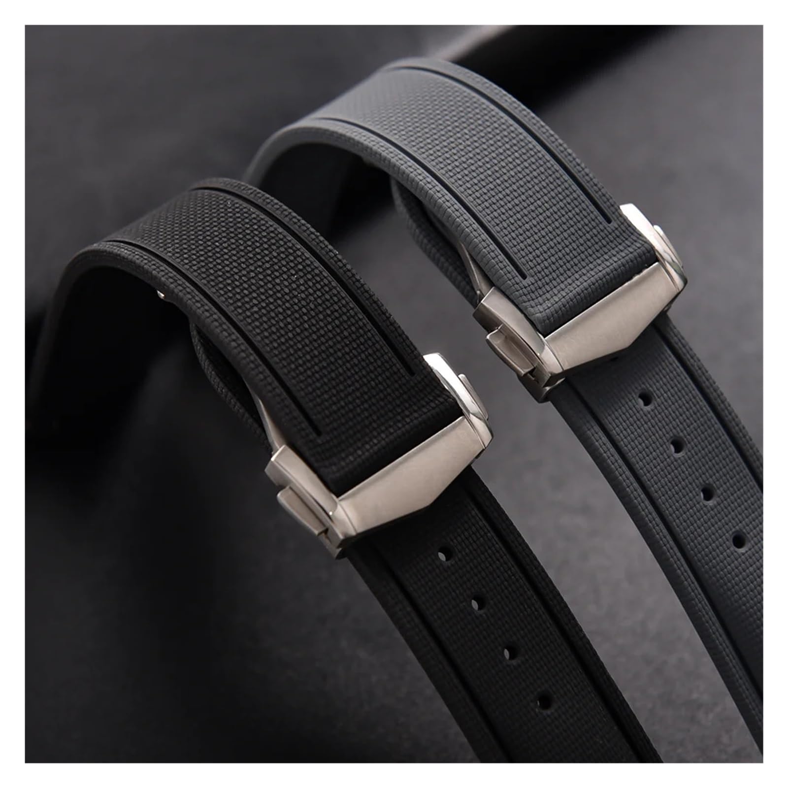 ccyutyftd Miękki gumowy pasek do zegarka 20 mm, 21, 22 Sailcloth Tecxture Sport Wristband Uniwersalny z szybkim zapięciem