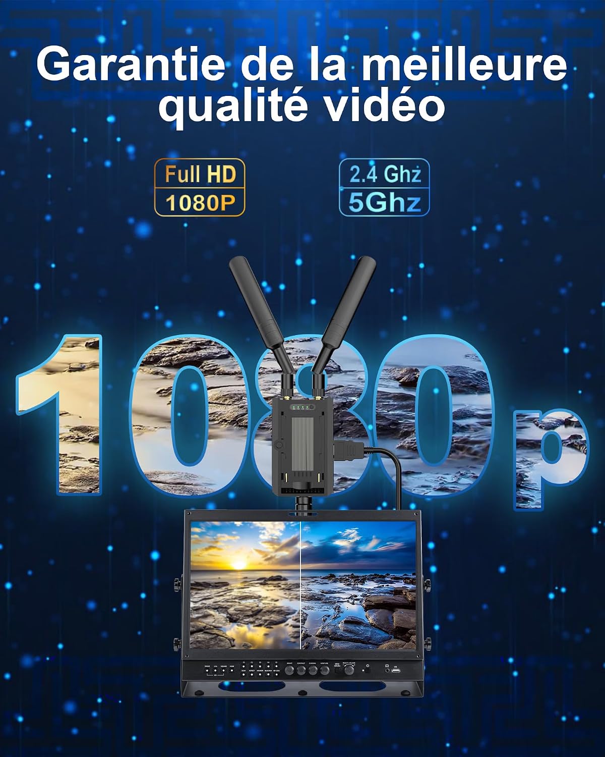 500 M Emetteur et Récepteur HDMI sans Fil, 1080p, Double Bande