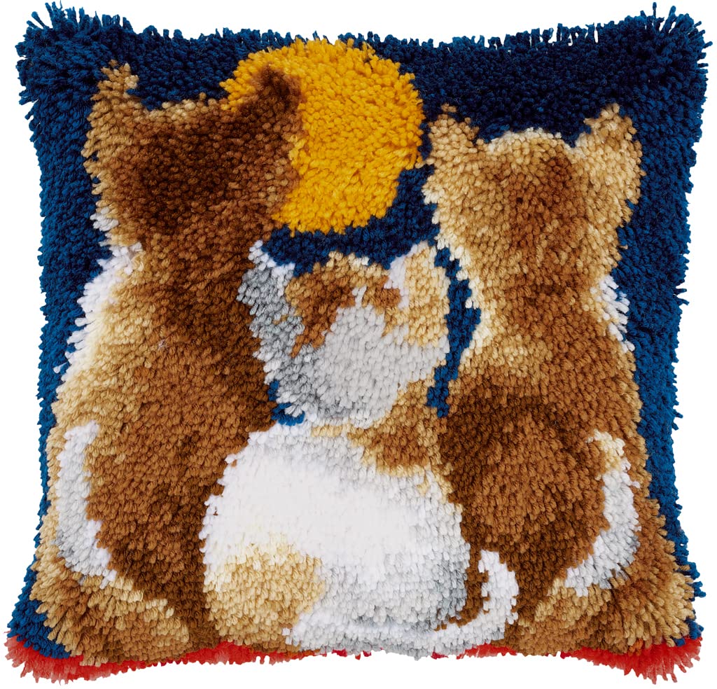 Vervaco1-Piece Latch Hook Cushion Cat at Night