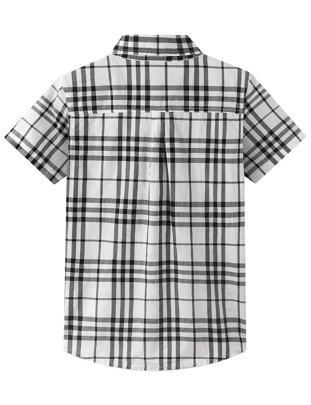Spring&Gege Camisa de vestir de manga corta para niño, uniforme formal, tejido liso