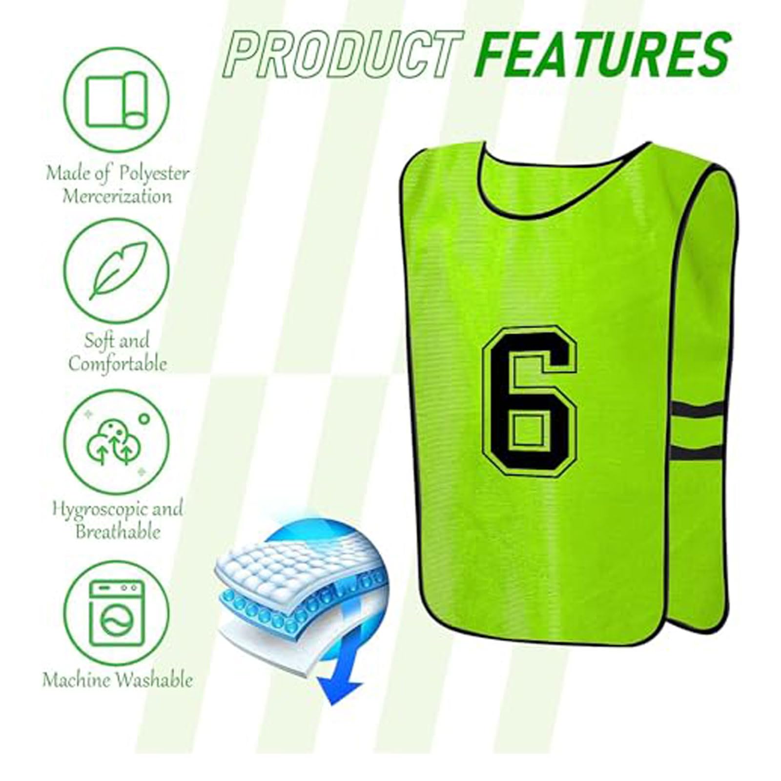 24 Stück Fußball Nummerierte Trainingsweste Fussball Leibchen Erwachsene,Fussballtraining Zubehör,Westen fürs Teamtraining,atmungsaktiv Trainingsleibchen für Volleyball Basketball,70*47CM