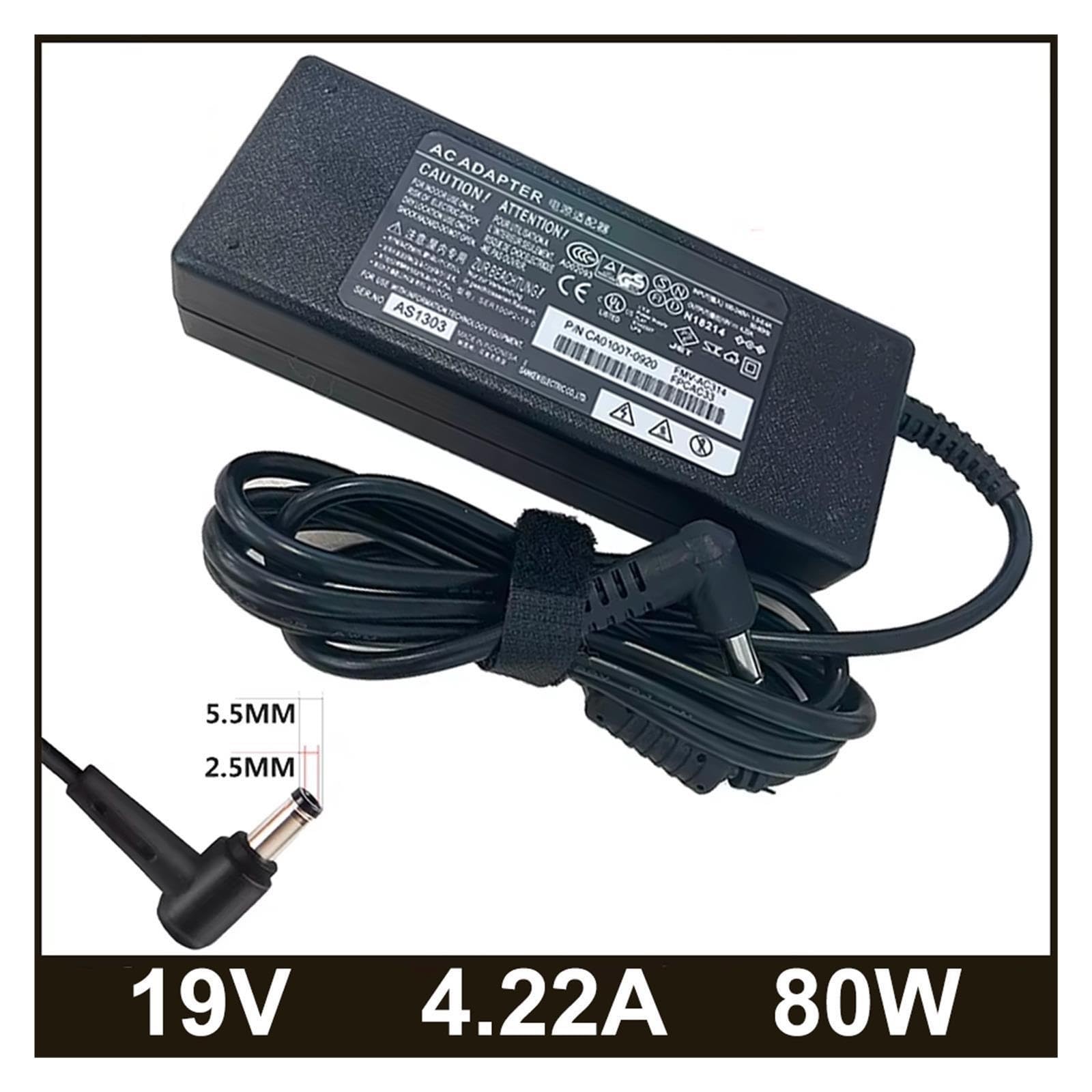 Cargador De Vuelta De 19V 4.22A 80W, Compatible con Fujitsu, Adaptador Lifebook ADP-80N AH531 AH550 B6220 AH532 AH530 AH522 Cargador De Ordenador Portátil(with UK Plug)