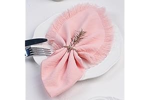 Handmade Cloth Napkins with Fringe Set of 4