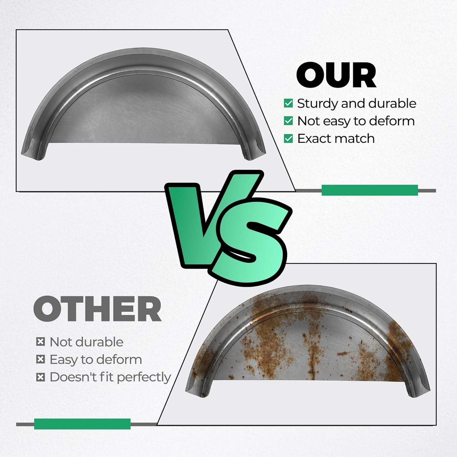 HECASA Steel Round Single Axle Trailer Fender and Fender Back Fits 14” to 16” Diameter Wheels - 32” x 9” x 15”