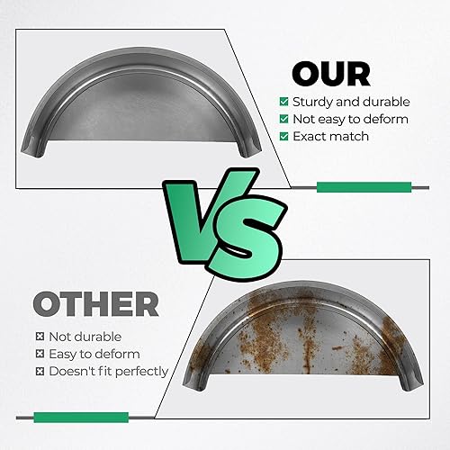 Miniatura 10 de HECASA Guardabarros redondos de acero de un solo eje y respaldos de guardabarros para ruedas de 14 a 16 pulgadas, 32 x 9 x 15 pulgadas (2 piezas)