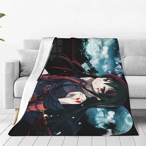 Akame - Manta de anime Ga Kill, manta de franela súper suave, acogedora y cálida para todas las estaciones, para sofá, dormitorio, adultos y niños,