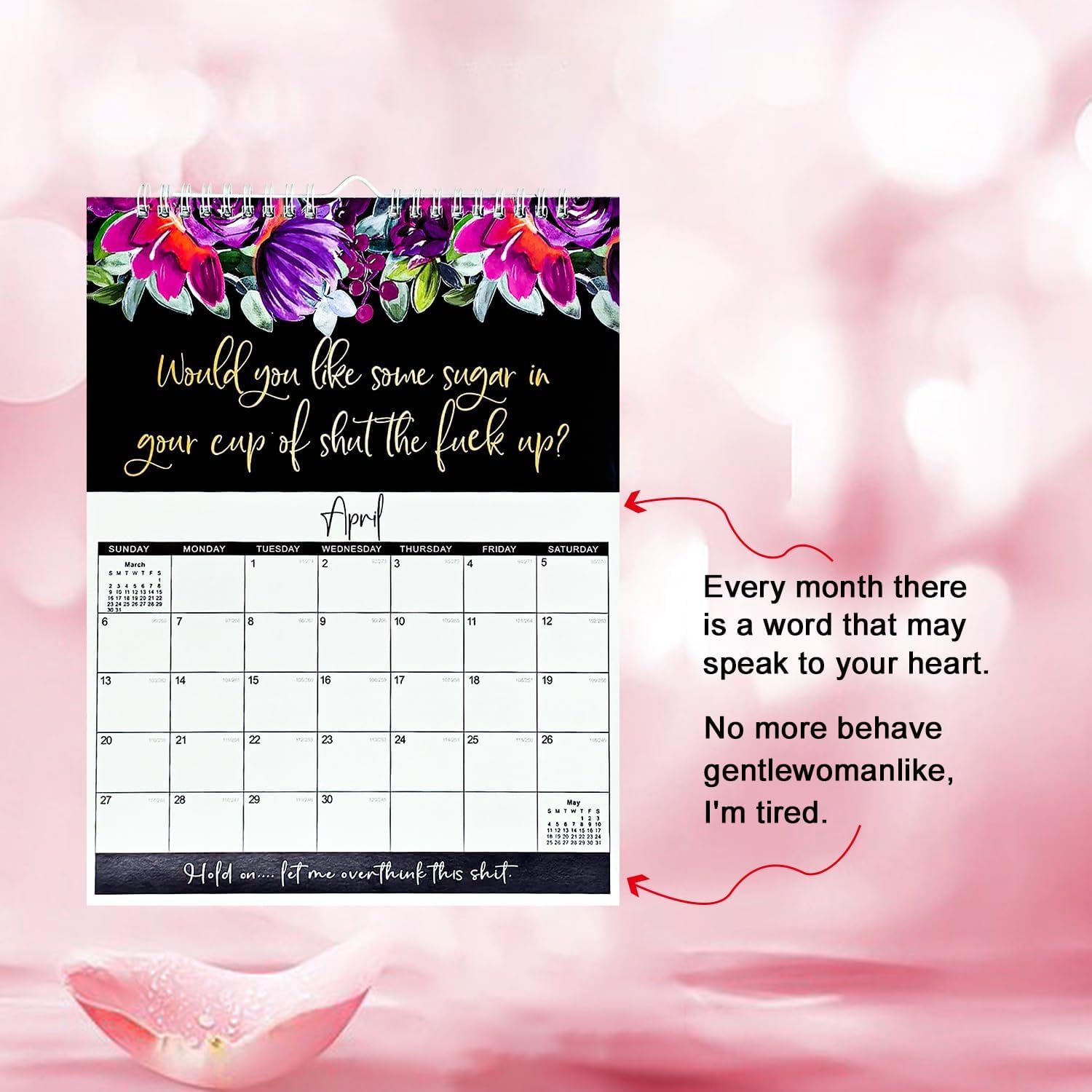 2025 Calendar for Tired-Ass Women, 2025 Wall Calendar, Sweary Words Planner, Funny Monthly Calendar Gag Gift for Women - Image 4
