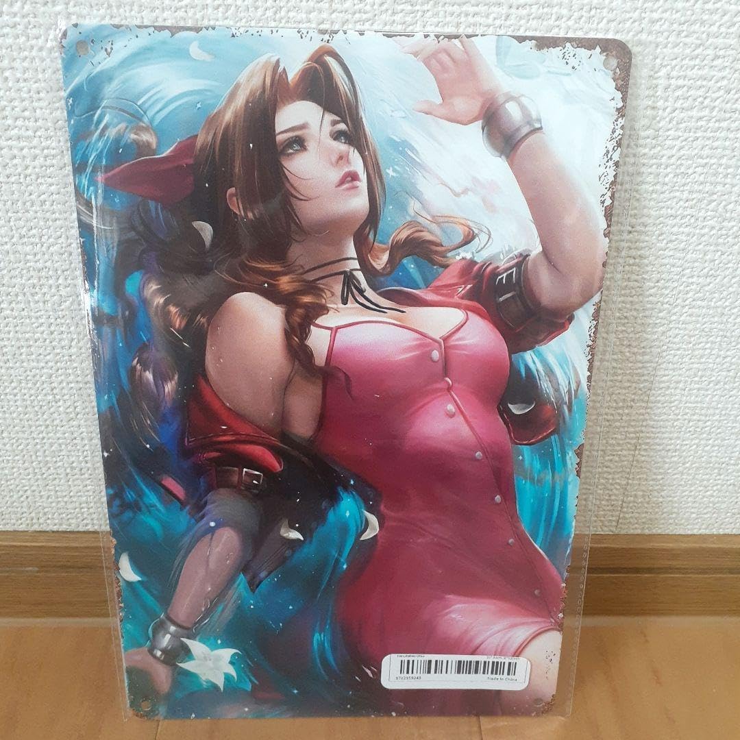 顔絵 FF7 エアリス アルミ看板 アルミアート とにかく美しい！『FF7