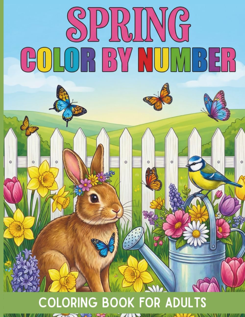 Spring Color by Number Coloring Book for Adults: Easy and Relaxing Color by Number Patterns Featuring Bold Outlines and Simple Scenes for Stress Relief and Artistic Expression at Home