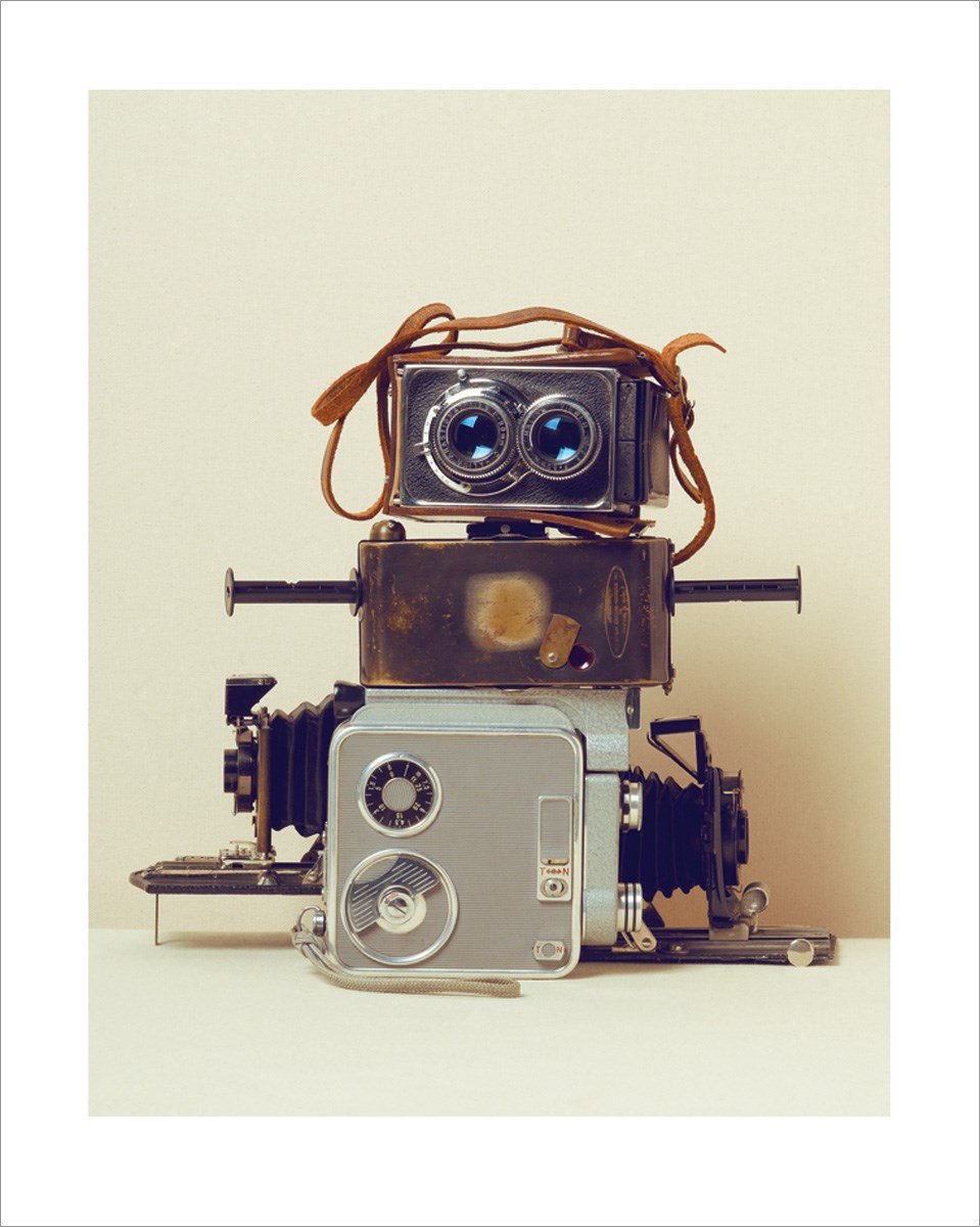 The Art Group "Robot Hair Ian Winstanley Art Print, Multi-Colour, 40 x 50 x 1.3 cm