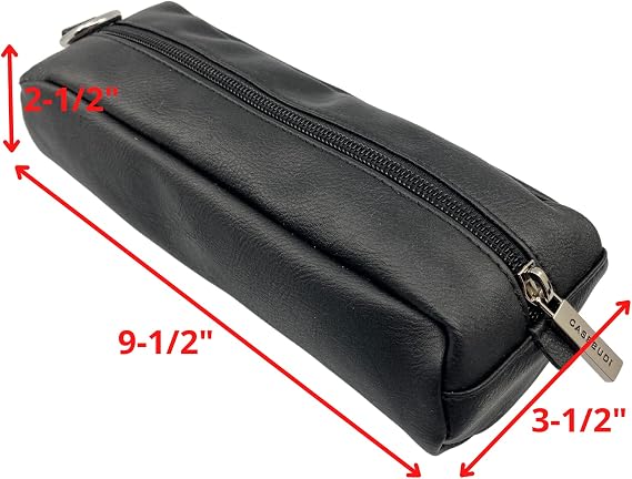 Electronics Organizer Case - Durable Vegan Leather - Reliable Travel Storage - Easy to Pack (Black)