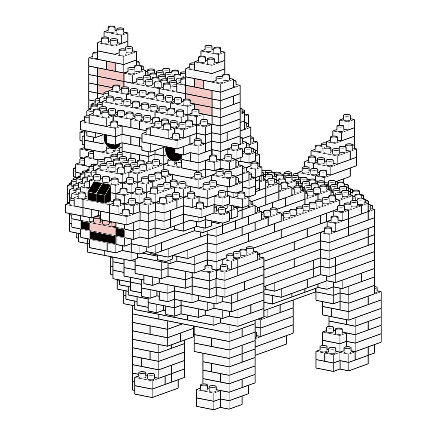 Figura para armar con Bloques en Miniatura. Perro West Highland White Terrier – Westie/Westy - 4