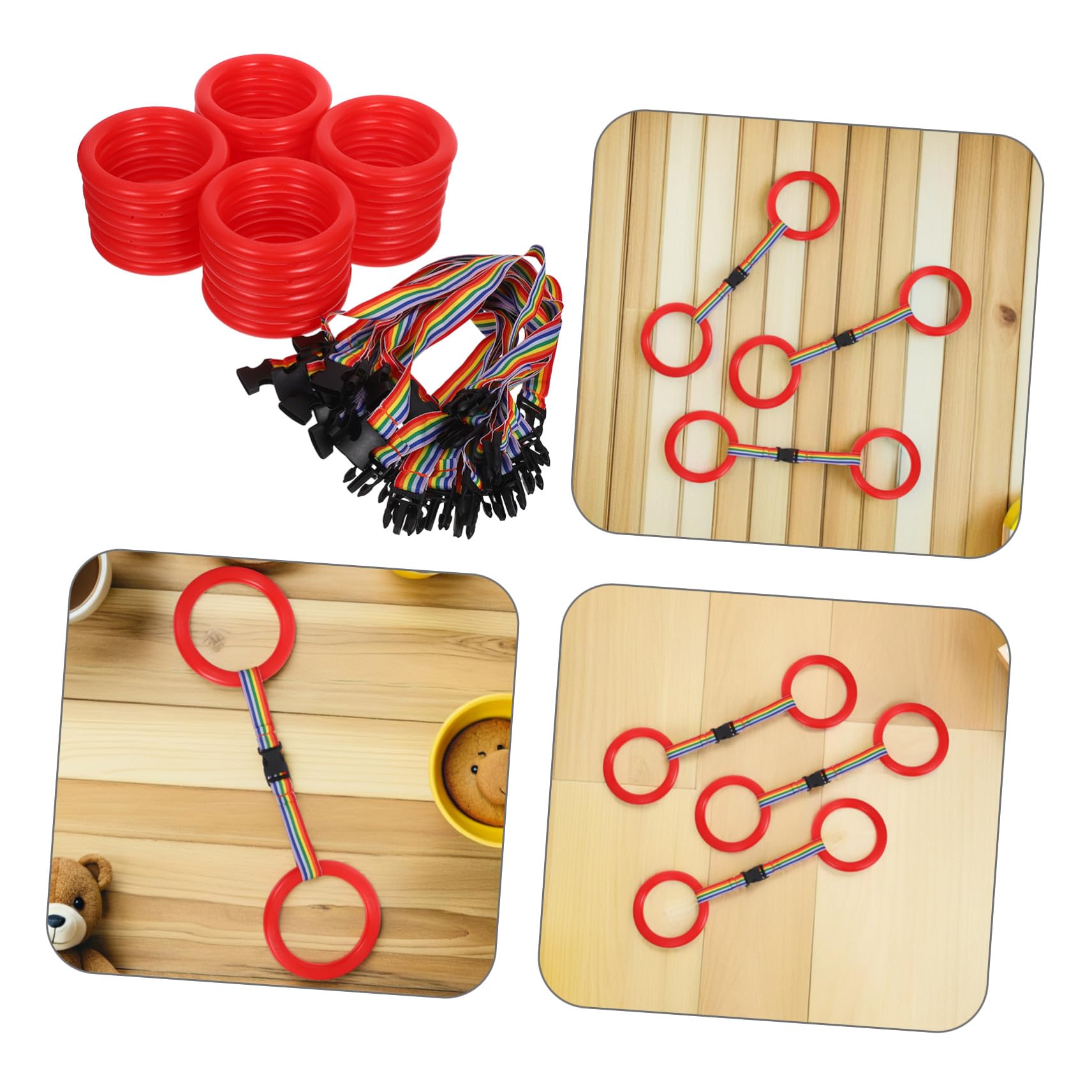 24 Juegos Correa Antipérdida con Anillos Pulsera Ajustable para Pequeños Cuerda Ligera y Desmontable para Paseos Grupo y Guarderías al Aire