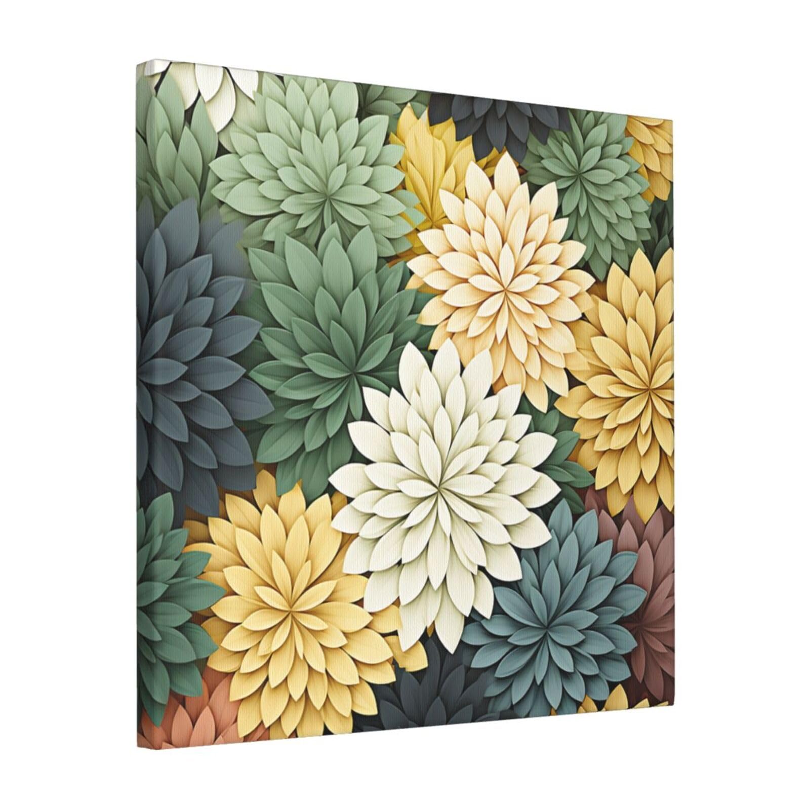 FodPand Petals Garden Leaves Canvas Wall Art for Living Room Wall Decor 16"x16" Modern Artwork Painting Pictures Hanging Canvas Prints Aesthetic Wall Art for Bedroom Bathroom Office Wallart Decor