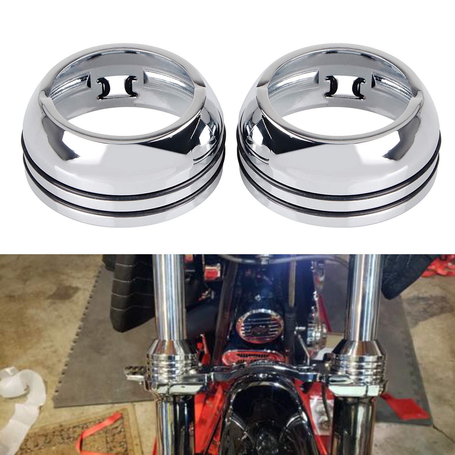 Harley Davidson Street Glide Cover Chrome Fork Boot Covers For