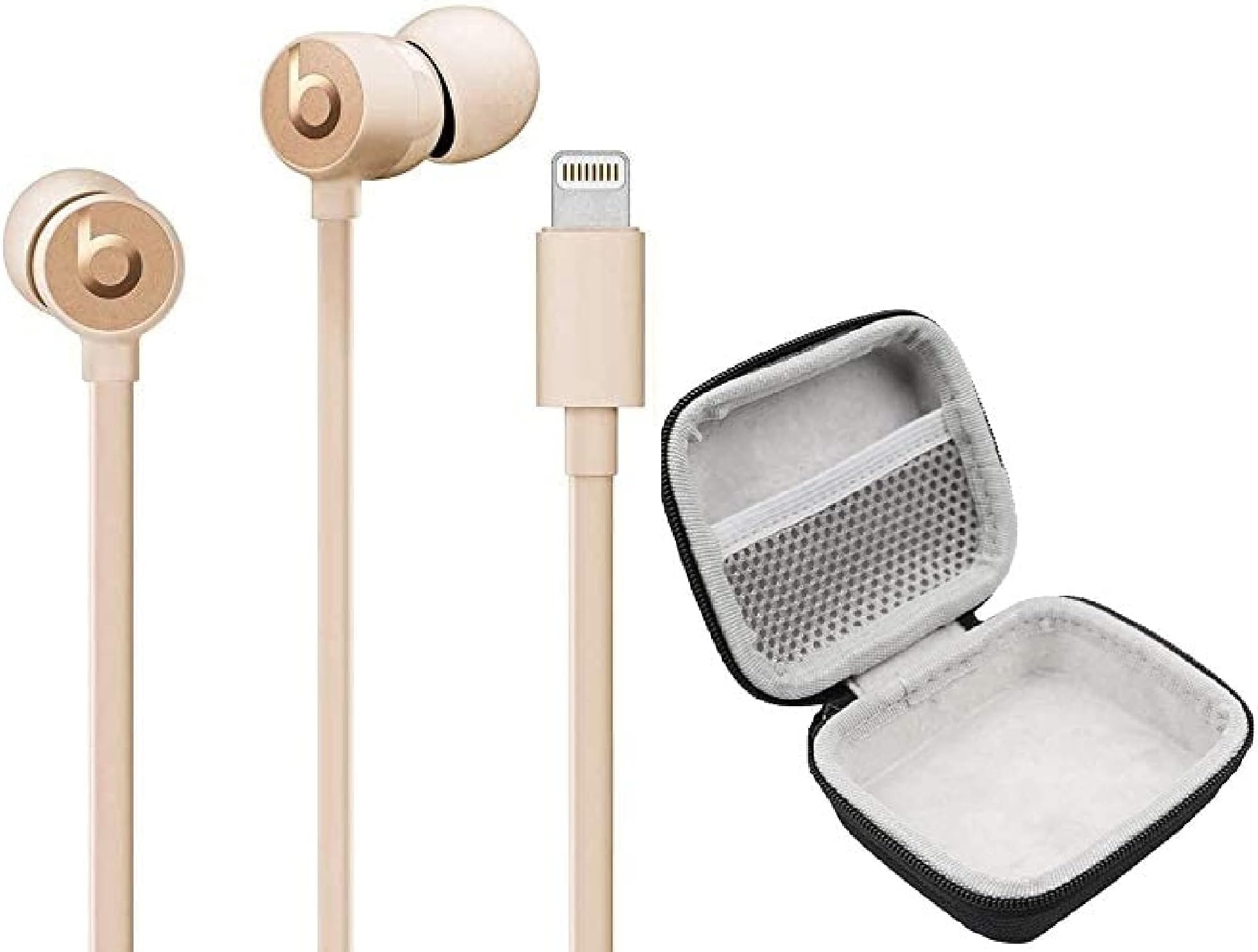 Beats in-Ear Wired Earphones with Lightning Connector Plug - Built in Mic & Deluxe Case (Matte Gold)