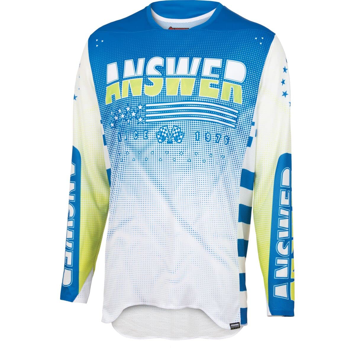 Answer Racing 447174 Men's A22.5 Elite Revolution Jersey, Answer White/Blue, L