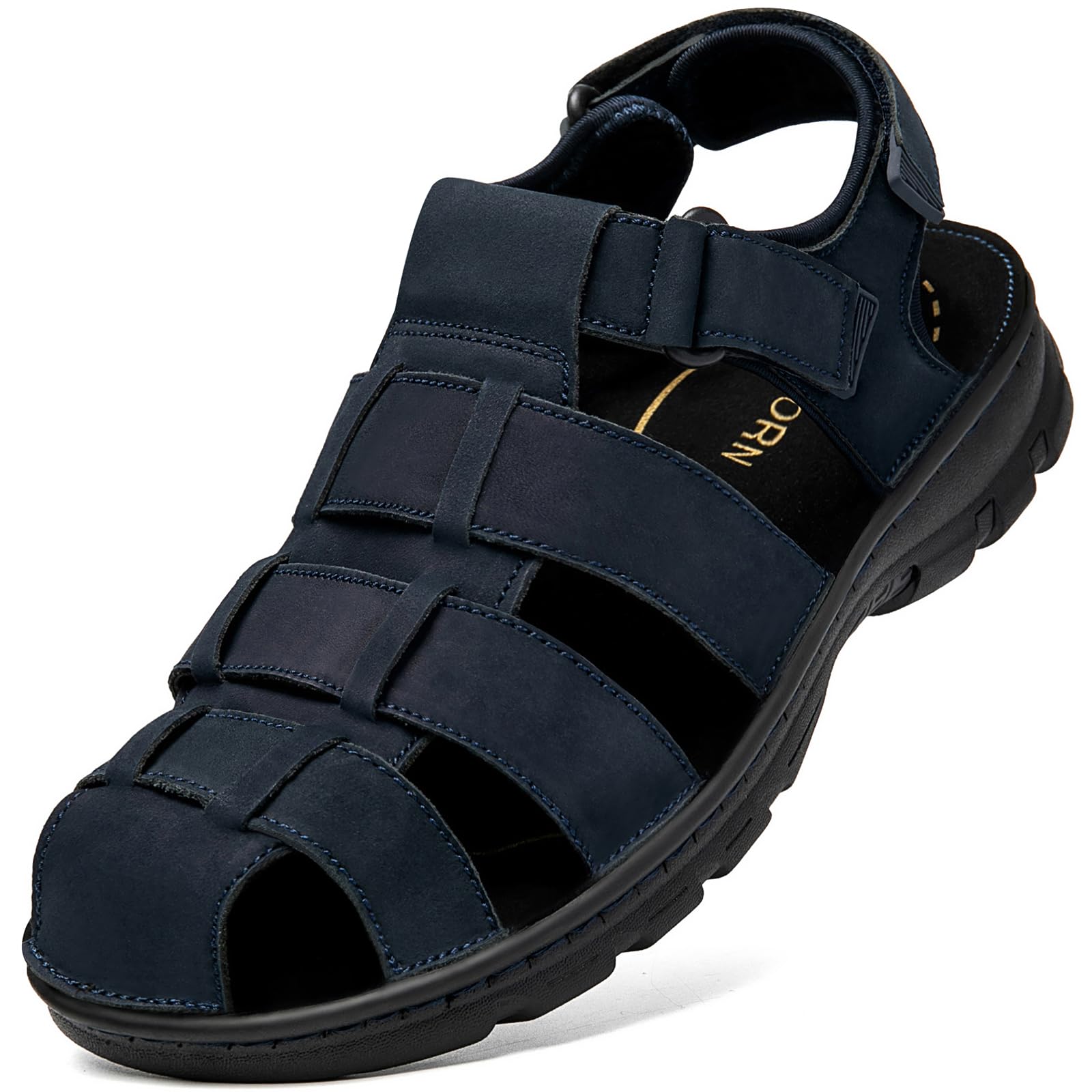 Boveshorn Mens Fisherman Leather Closed Toe Sandals Walking Dress Casual Sandalias Whith Memory Foam Summer Outdoor Athletic Adjustable Comfortable