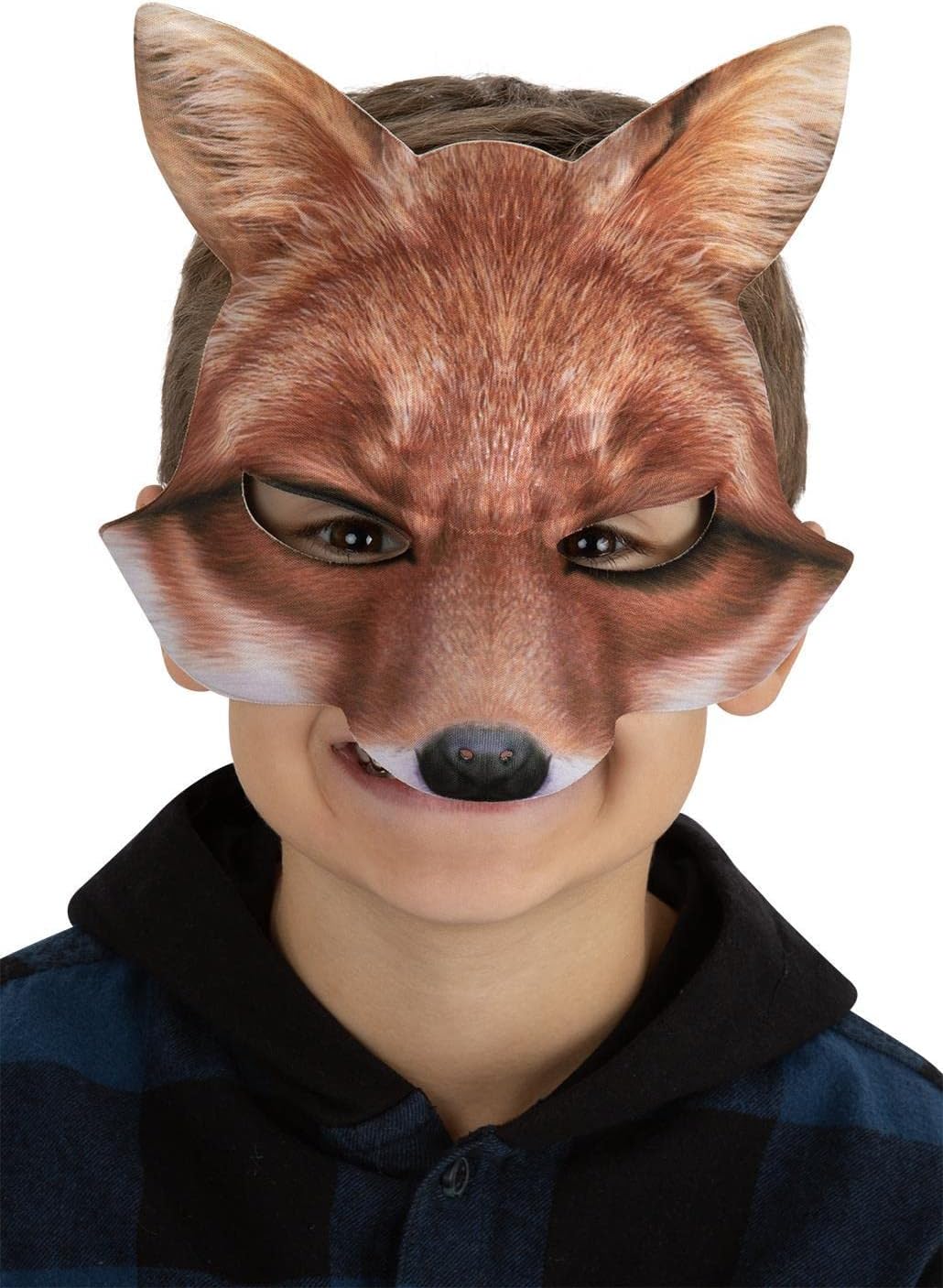 Smiffys Kids Fox Mask on Elastic, Children's Animal Fancy Dress, Child Dress Up Masks