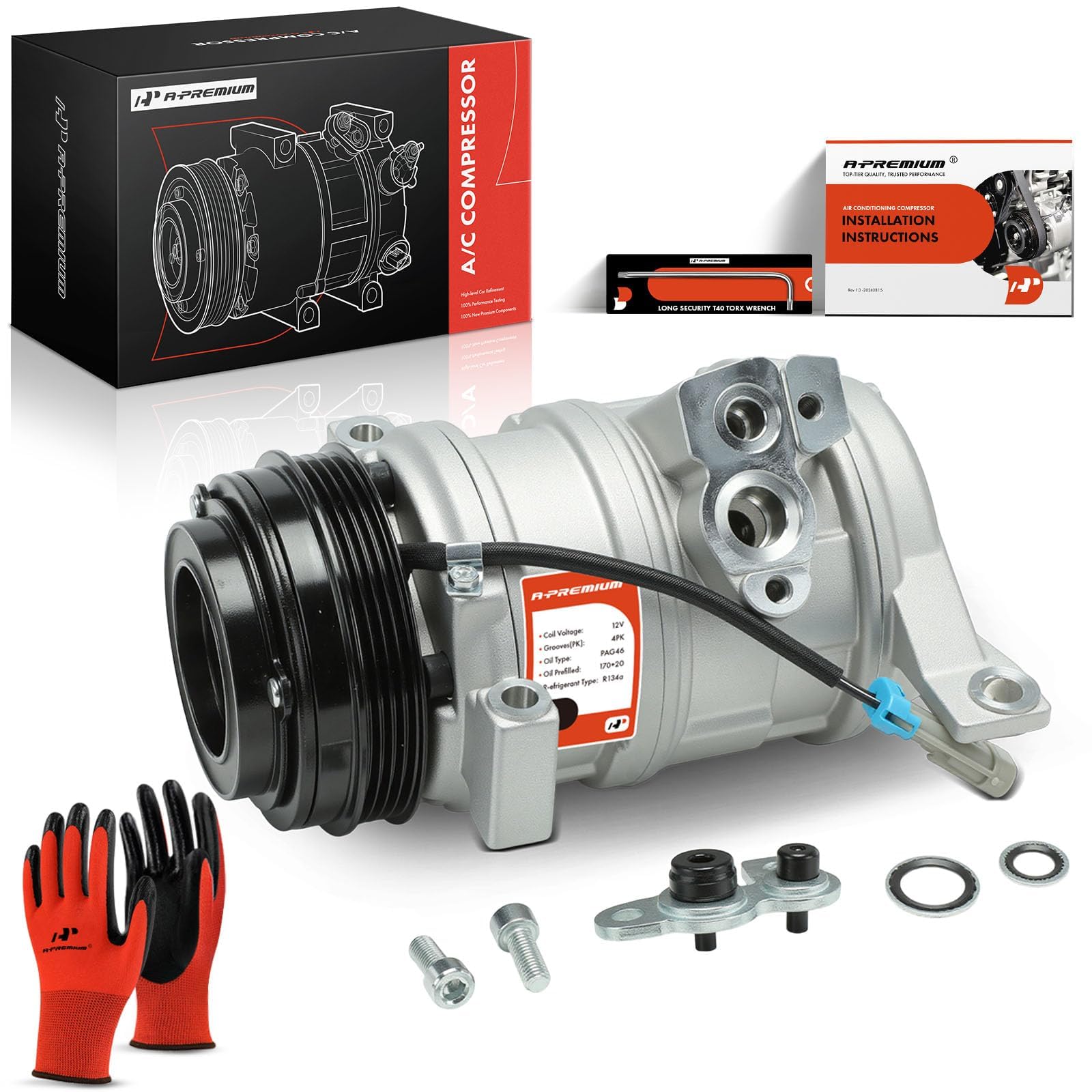 Photo 1 of A-Premium AC Compressor with Clutch - with 2 Mounting Holes - Compatible with Chevrolet, GMC Models - Silverado, Sierra, Tahoe, Yukon, Suburban, Express, Escalade, Savana, Avalanche, & More